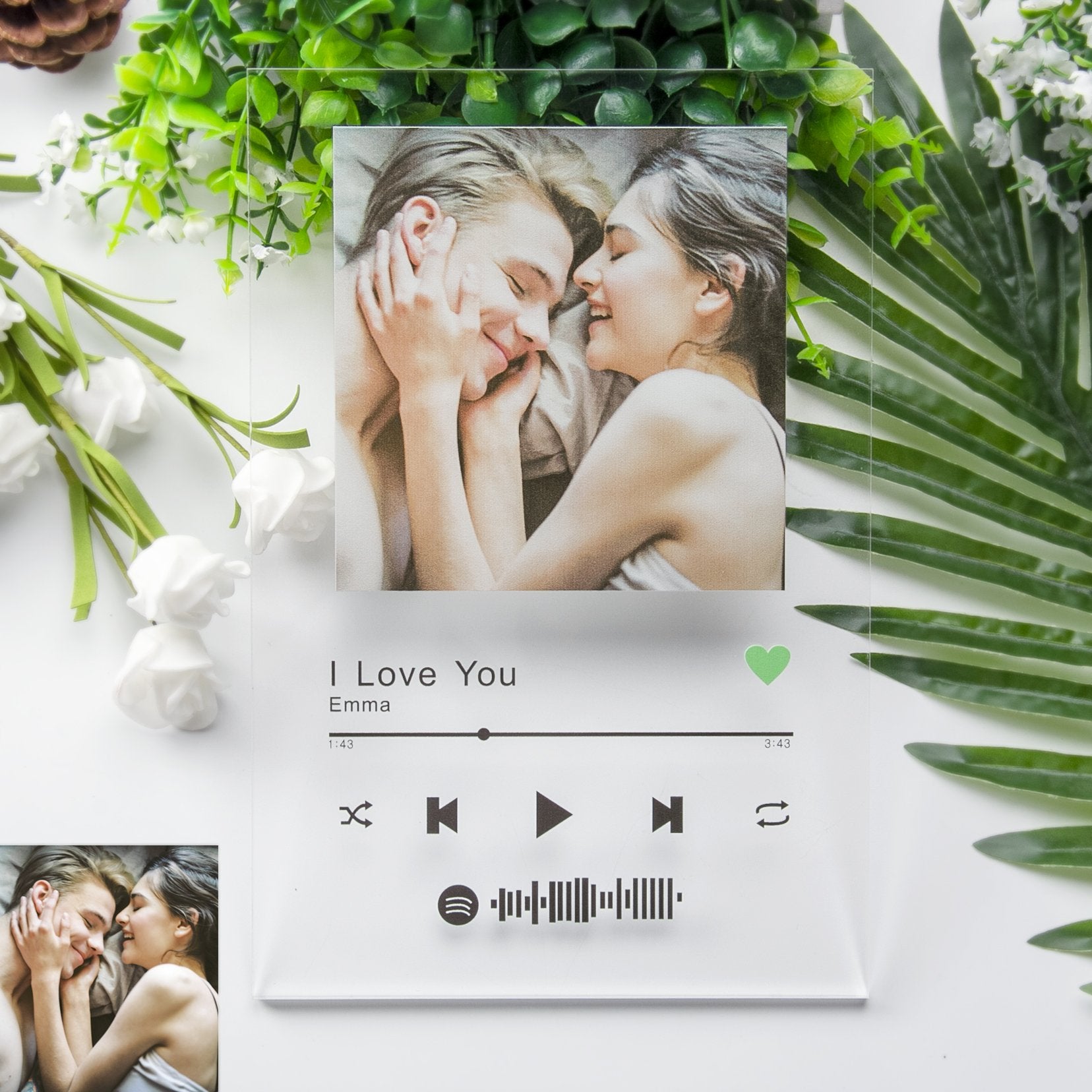 Scannable Spotify Plaque with Personalized Photo-A Loves Gift