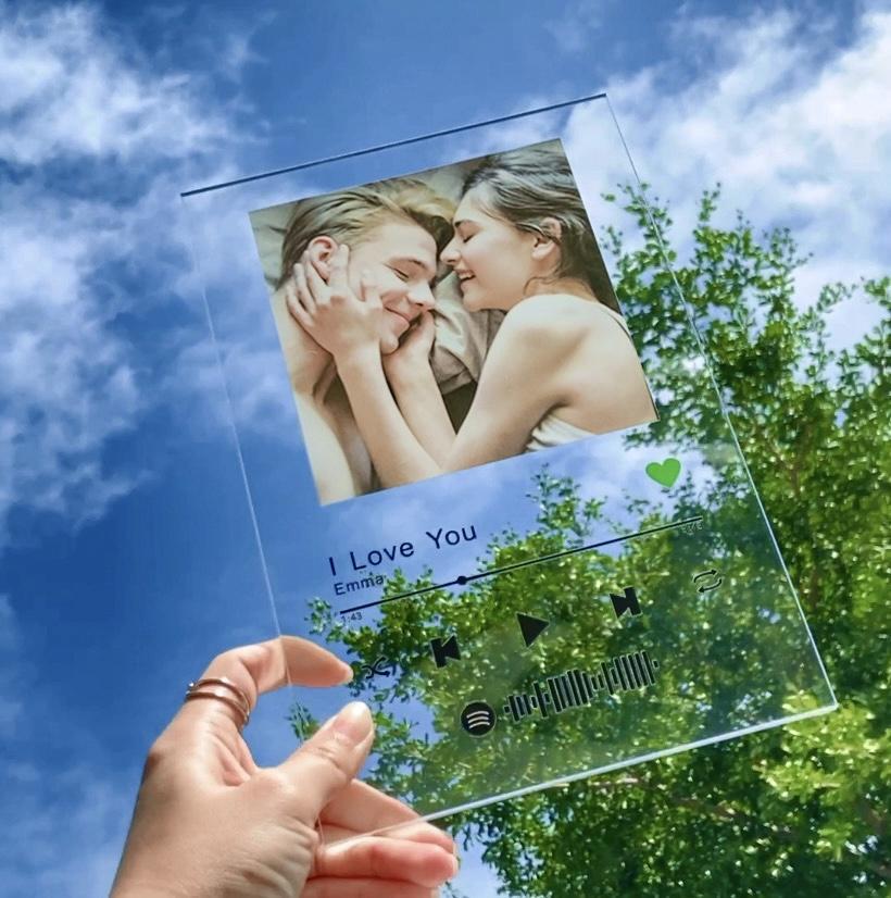 Scannable Spotify Plaque with Personalized Photo-A Loves Gift