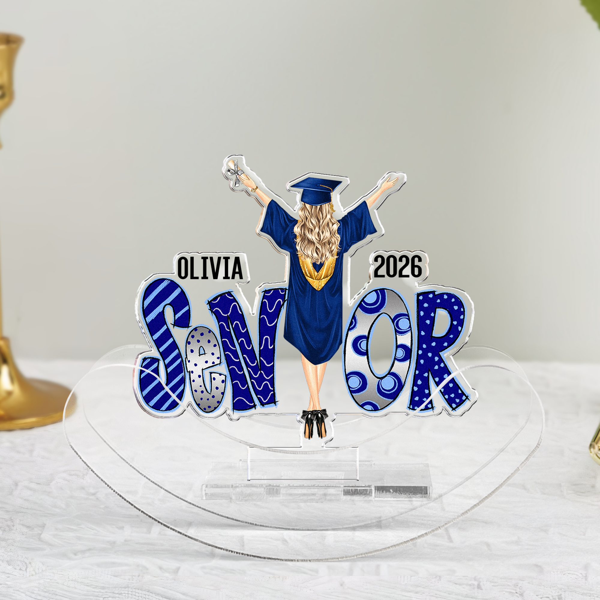 Senior - Personalized Acrylic Shaking Stand