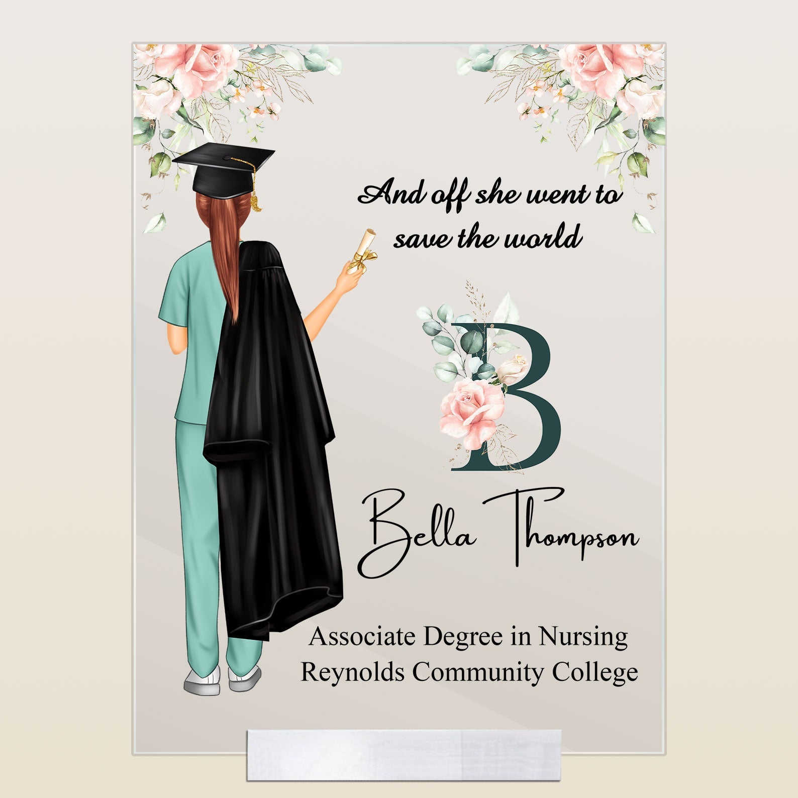 She Went To Save The World - Personalized Acrylic Plaque
