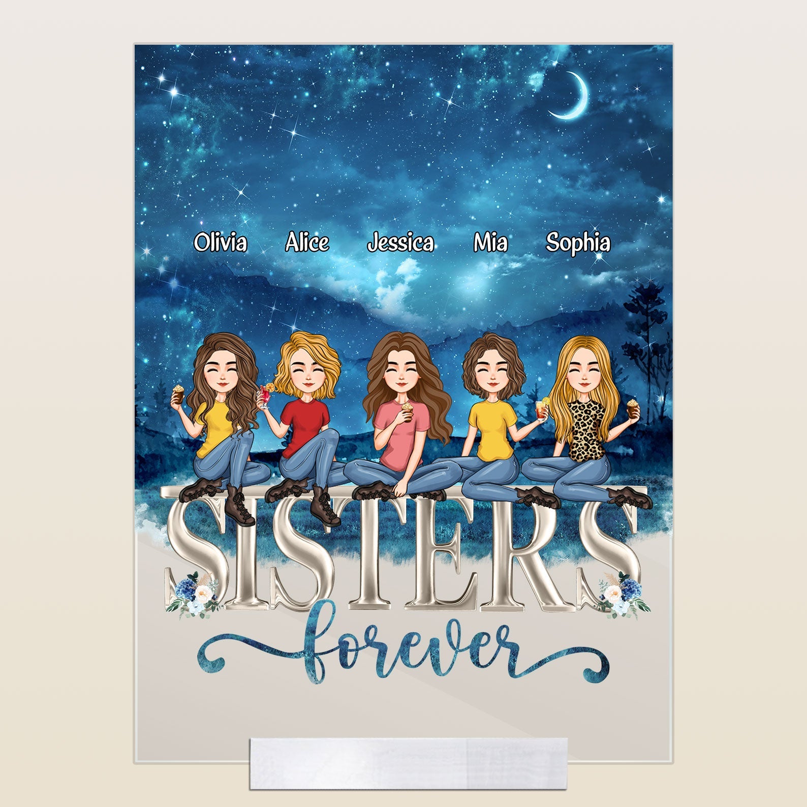 Siblings Forever - Personalized Acrylic Plaque
