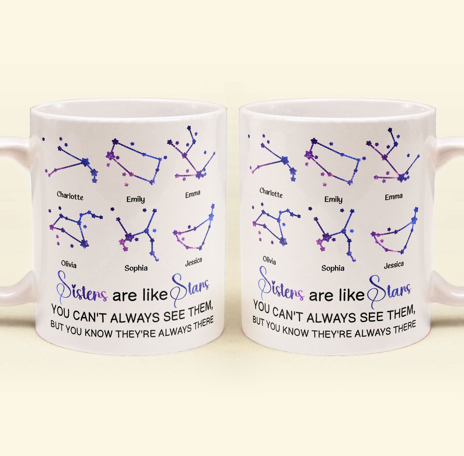 Sisters Are Like Stars - Personalized Mug