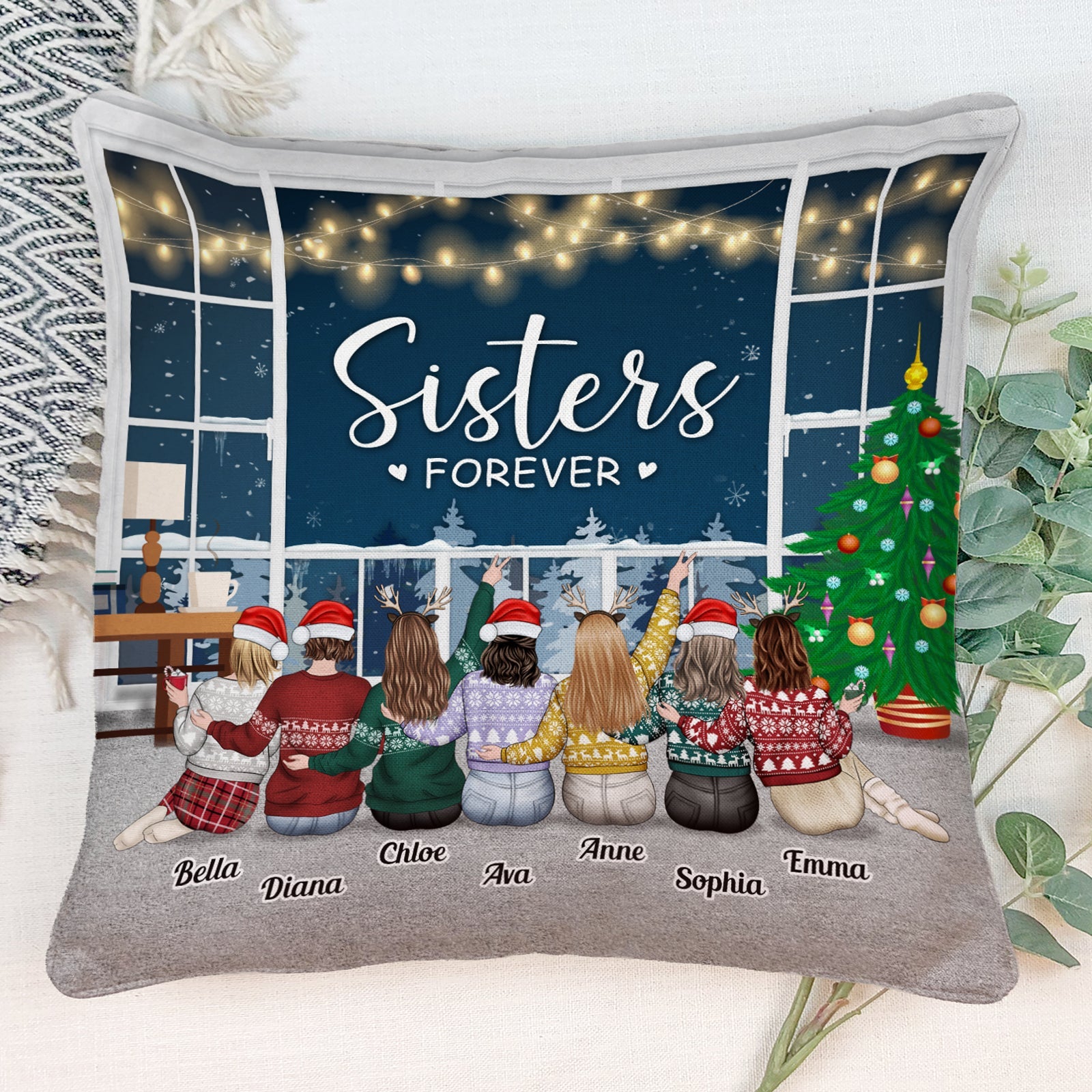 Sisters Forever - Personalized Pillow (Insert Included)