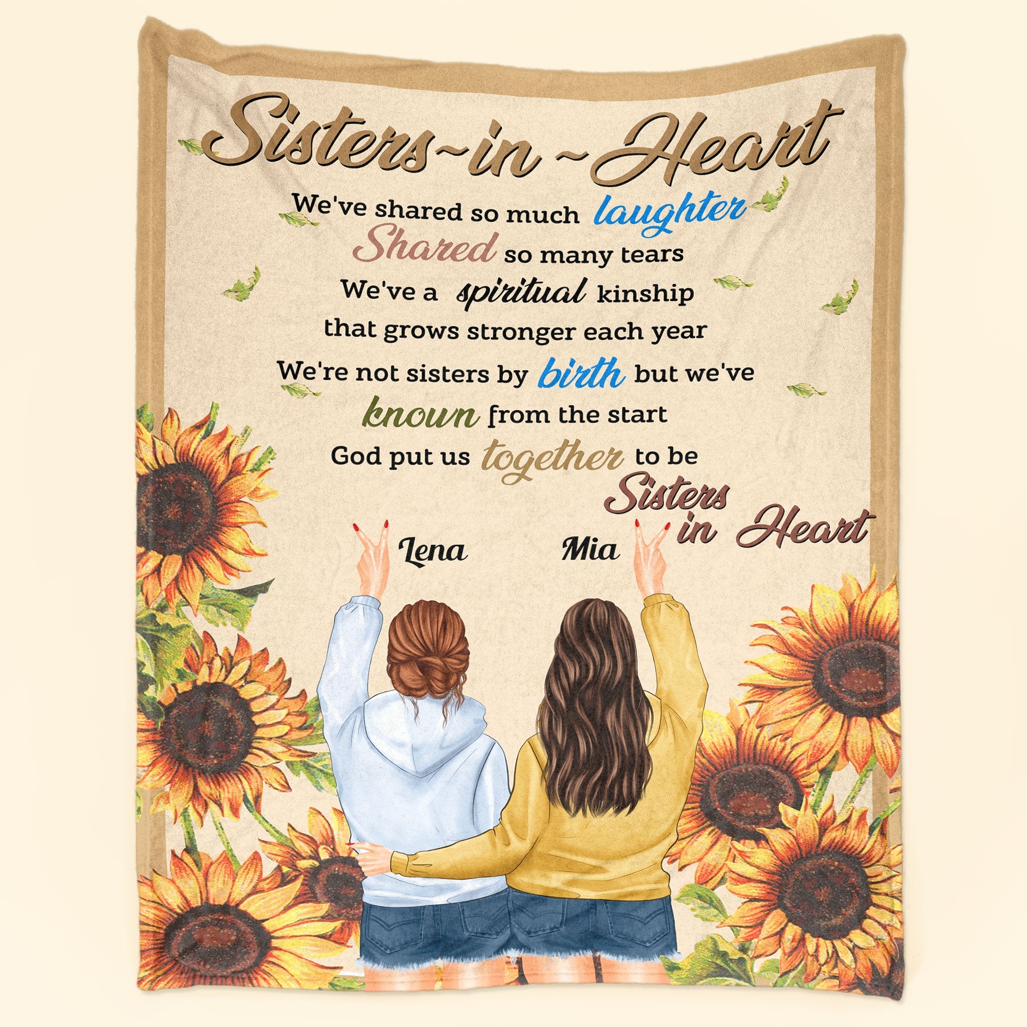 Sisters In Heart - Personalized Friend Blanket