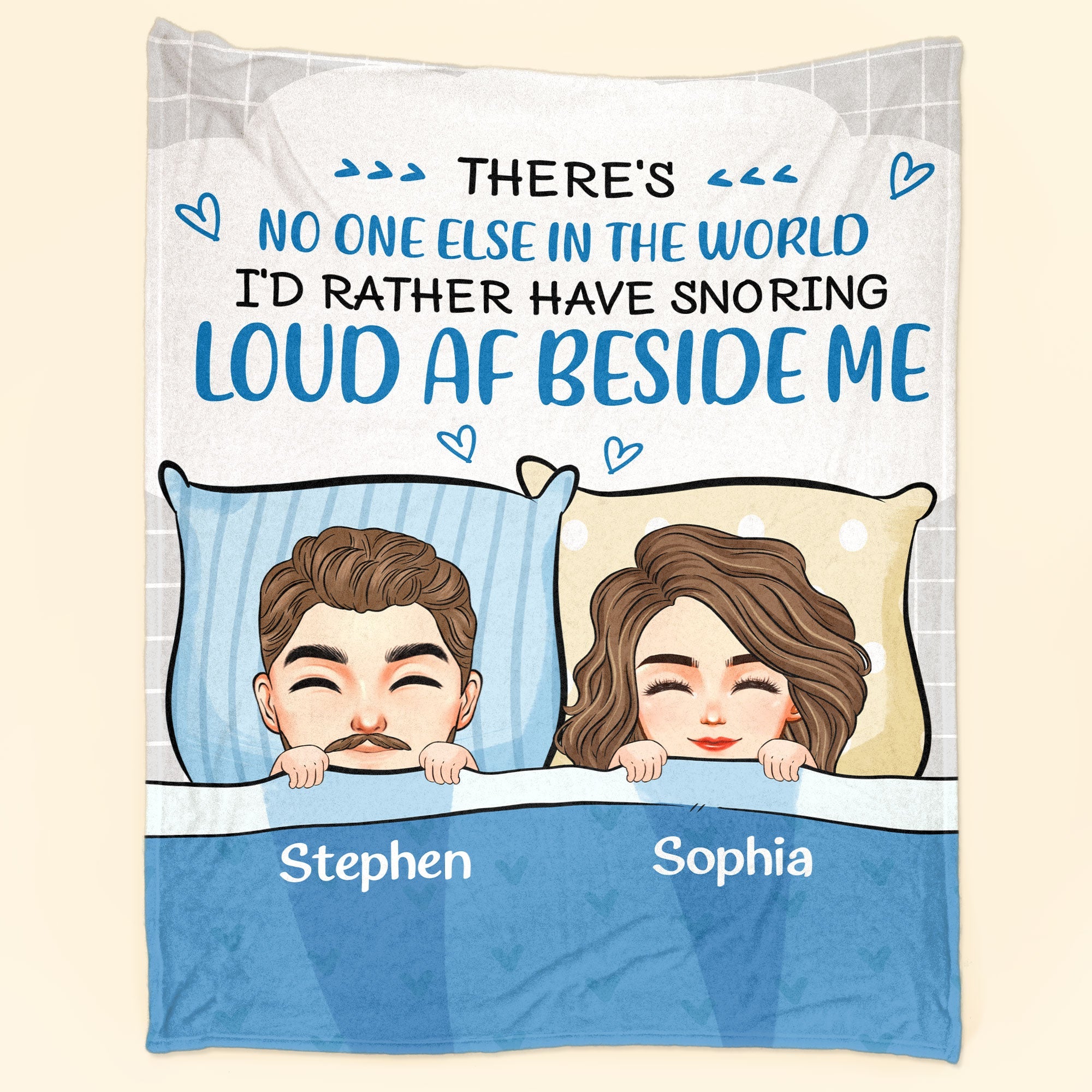 Snoring Loud Beside Me - Personalized Blanket