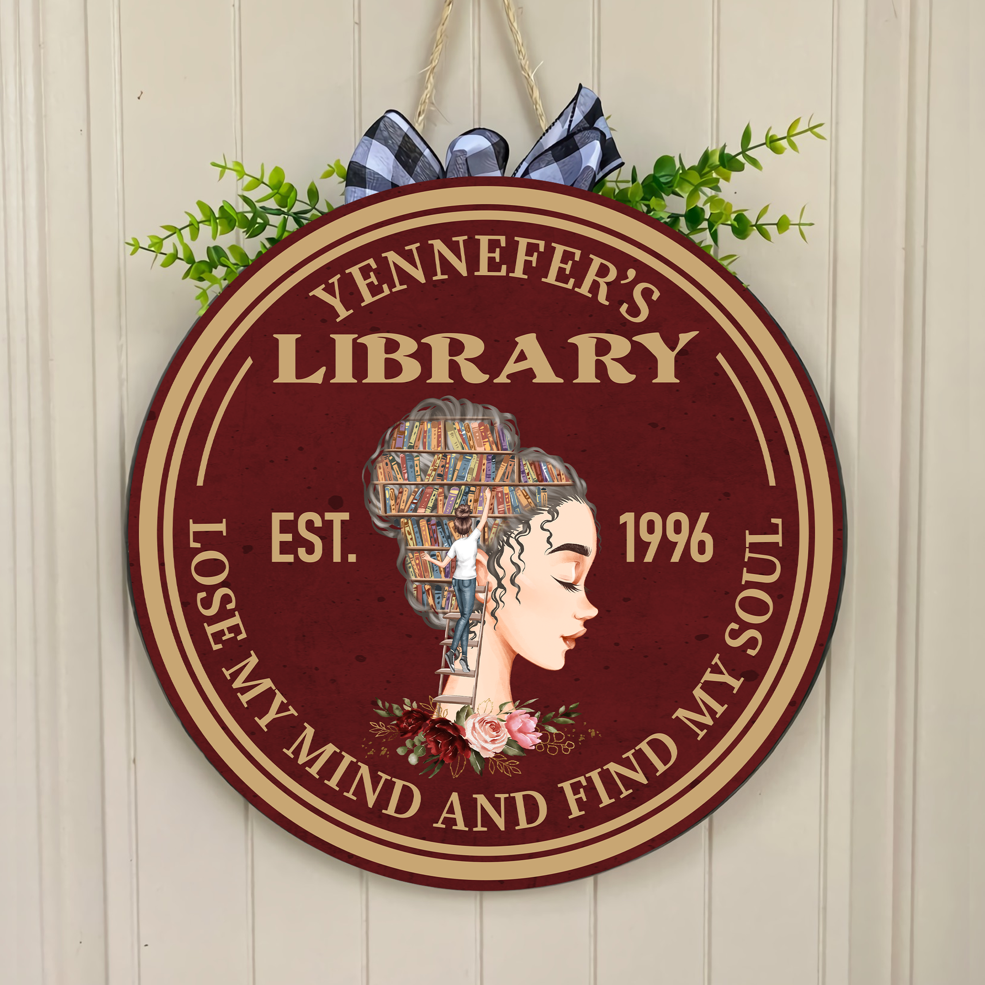 So Many Books So Little Time - Personalized Round Wood Sign