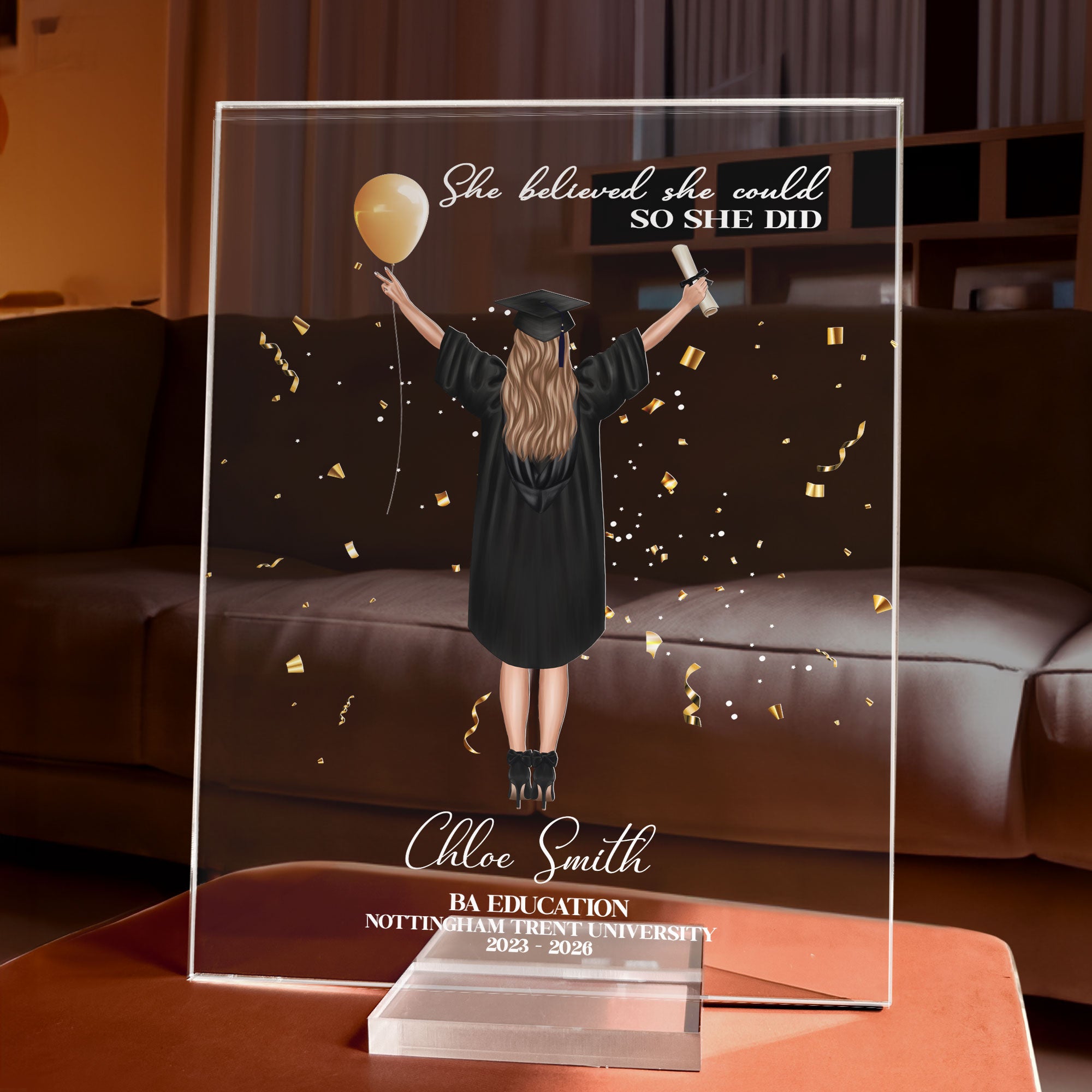 So She Did - Personalized Acrylic Plaque
