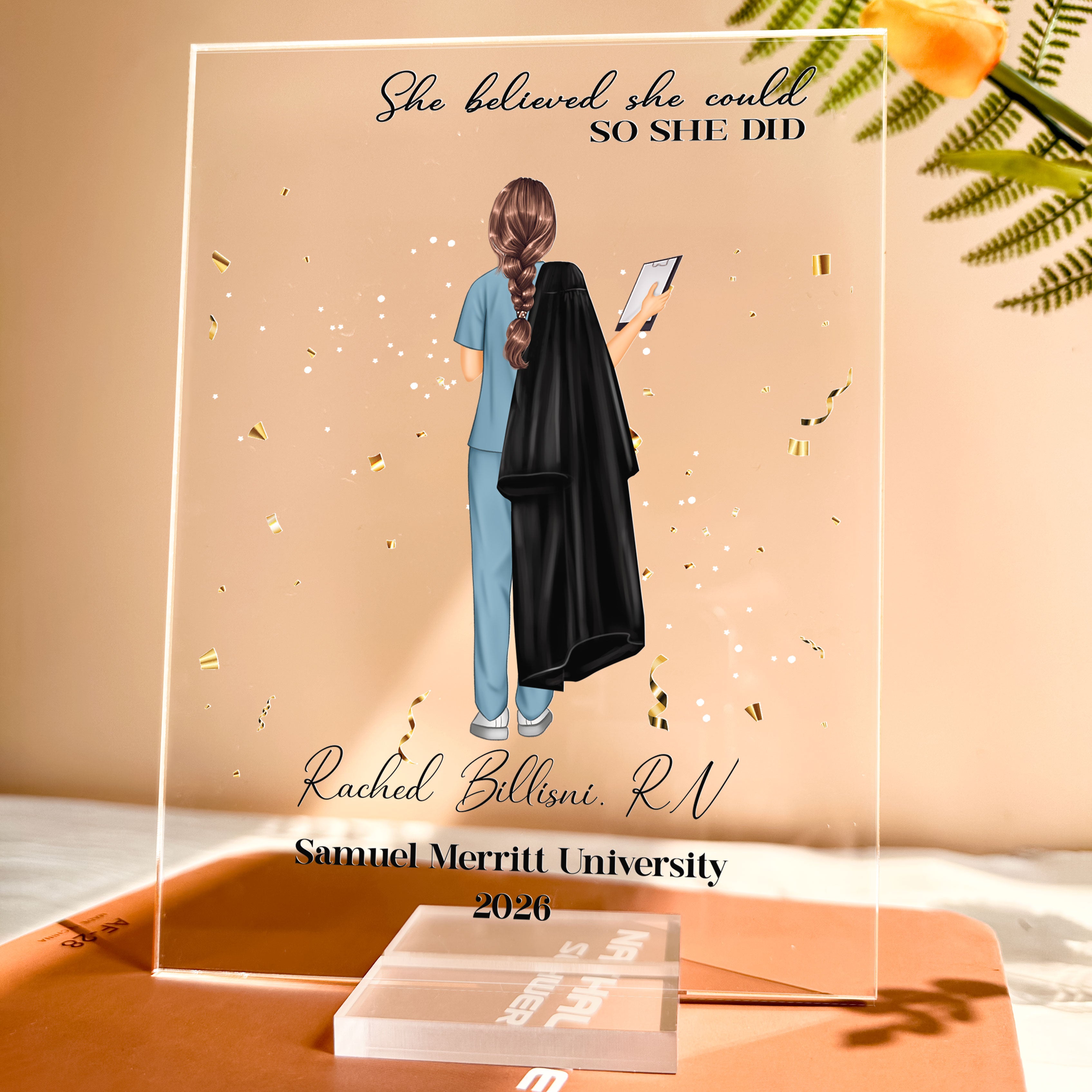 So She Did - Personalized Acrylic Plaque