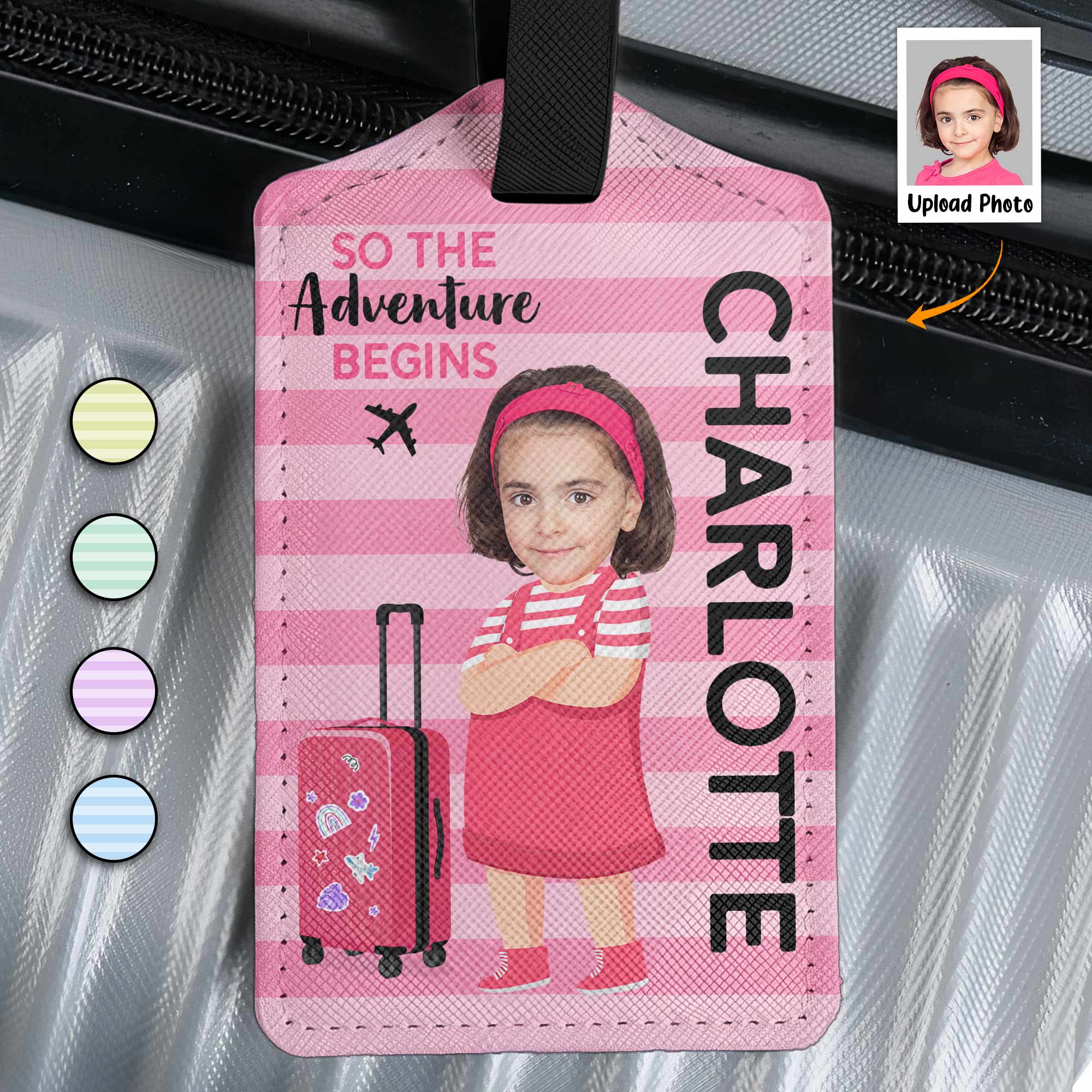 So The Adventure Begins - Personalized Photo Luggage Tag