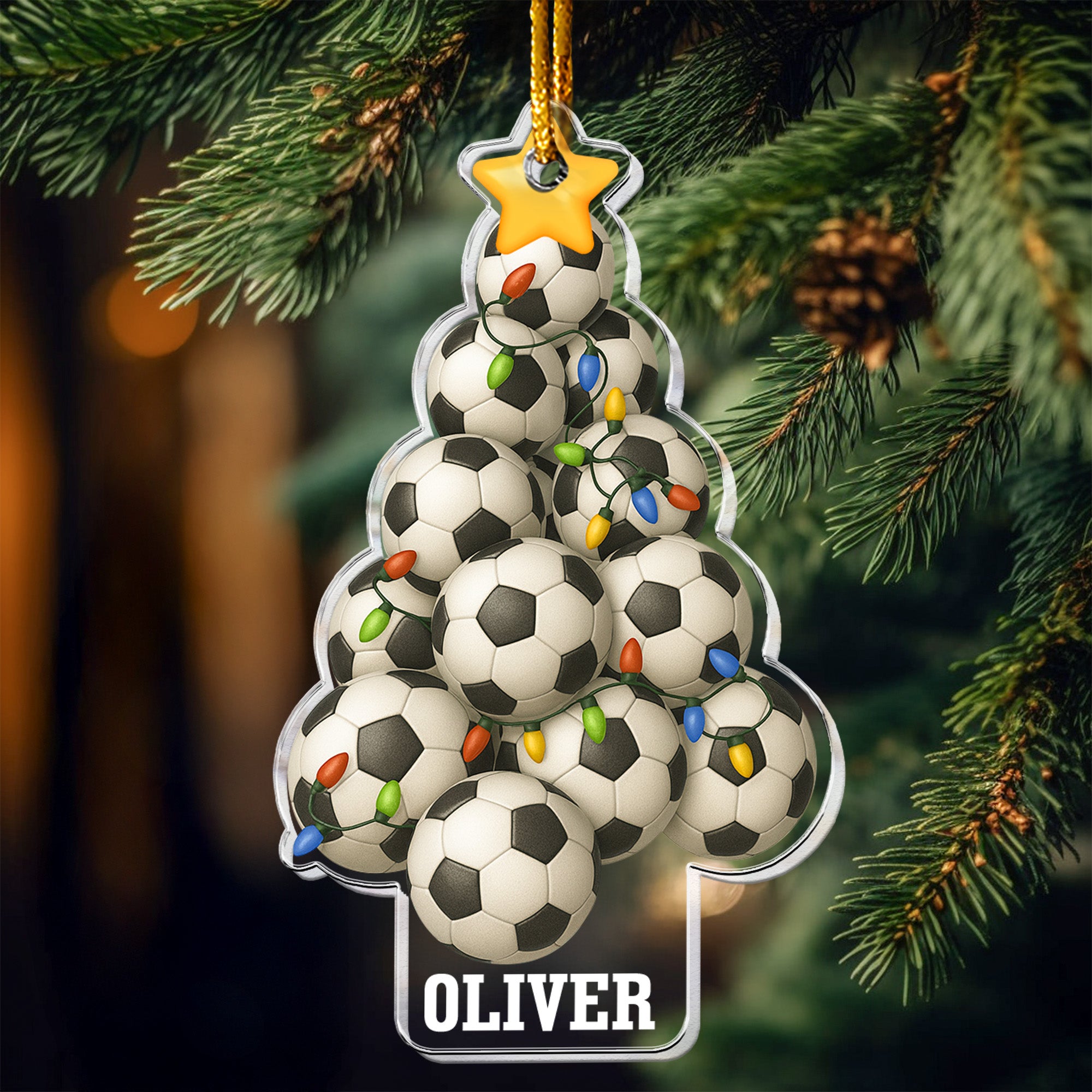 Soccer Christmas Tree - Personalized Acrylic Ornament