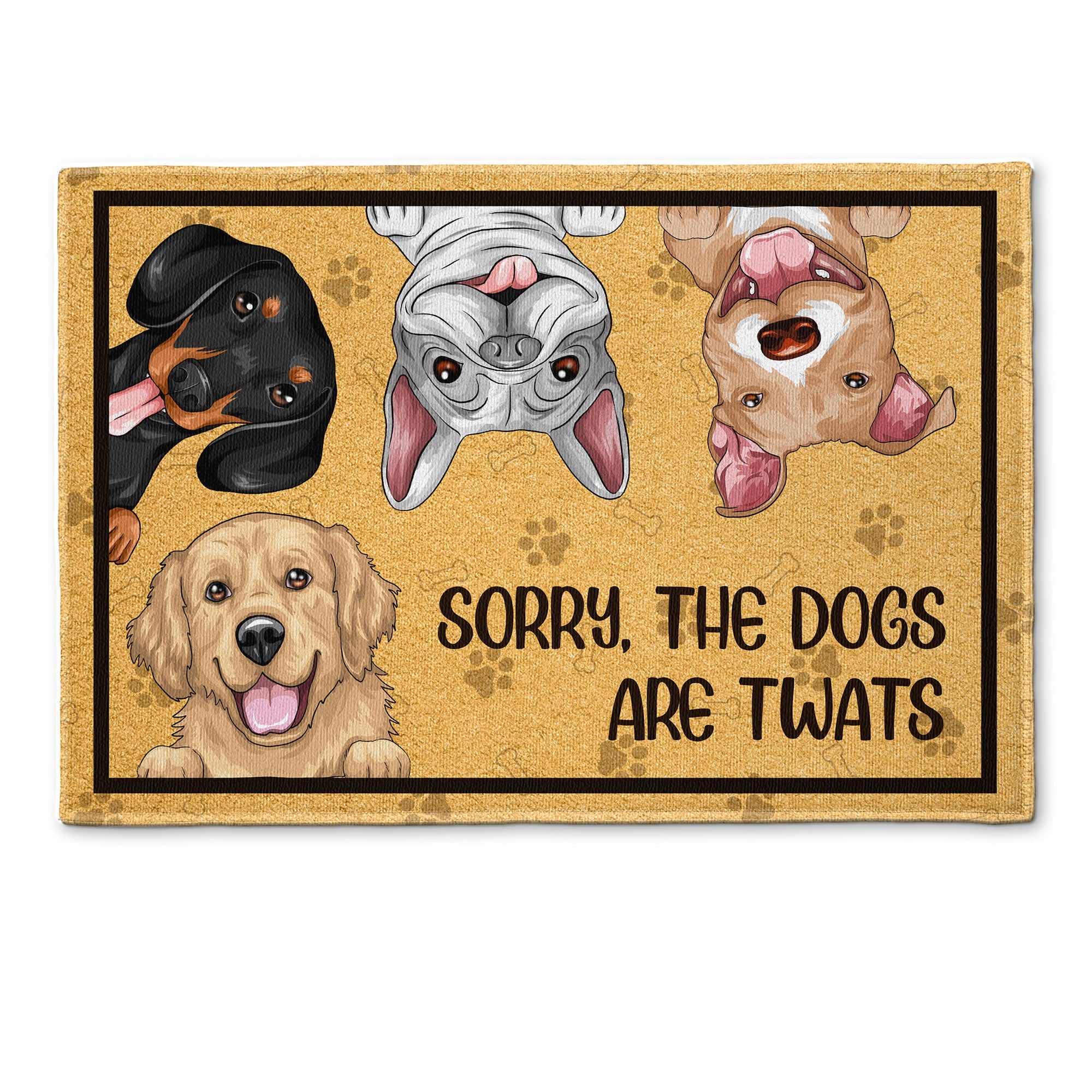 Sorry Naughty Dog Is A Twat Nob Knob - Personalized Doormat