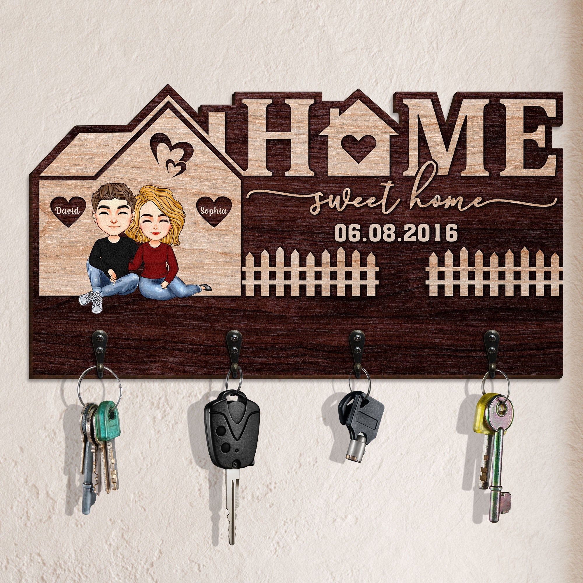 Sweet Home - Personalized Key Holder