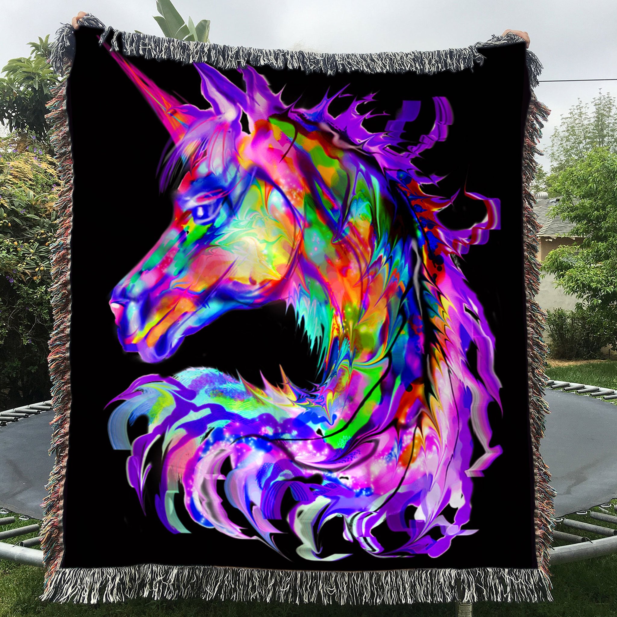 Custom Woven Blanket Cute Unicorn Woven Throw Blanket - 60x80-A Loves Gift