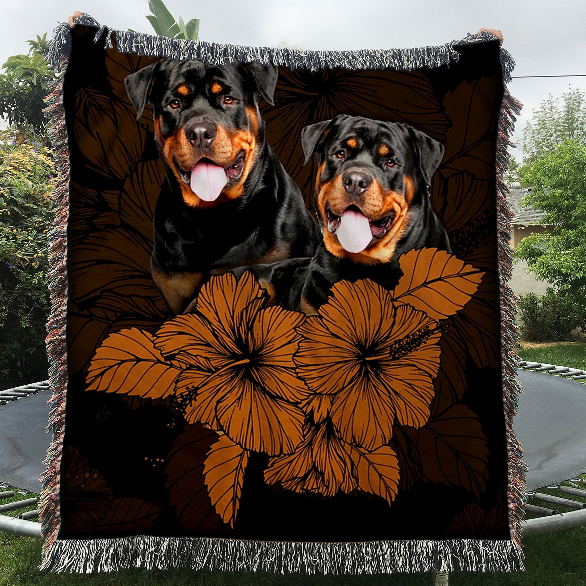Custom Woven Blankets Rottweiler Dog Woven Throw Blanket - 50x60-A Loves Gift