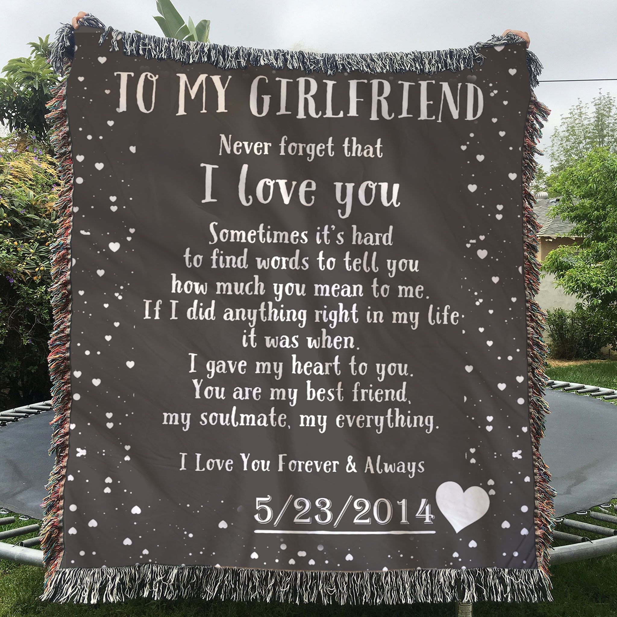 Custom Woven Blanket To My Girlfriend Personalized Woven Blanket - Gift for Girlfriend - 60x80-A Loves Gift