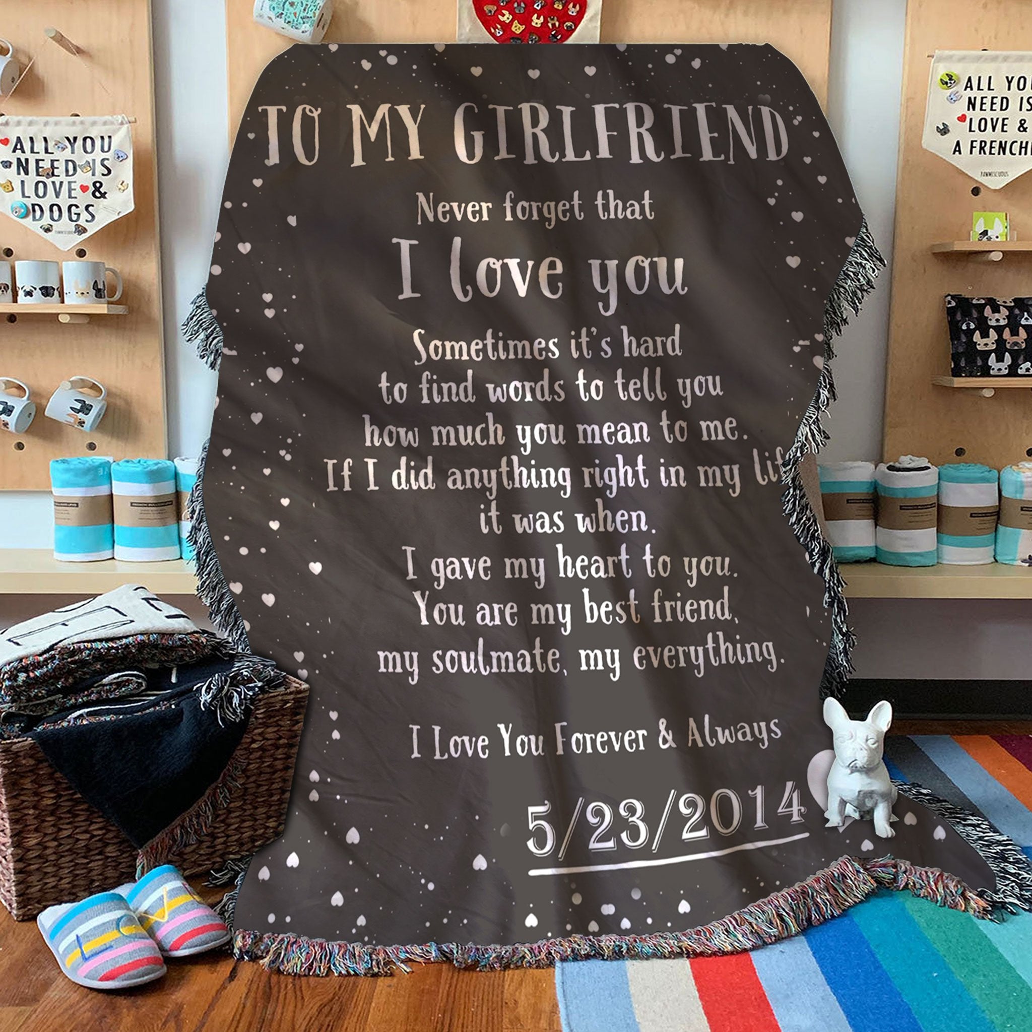 Custom Woven Blanket To My Girlfriend Personalized Woven Blanket - Gift for Girlfriend - 60x80-A Loves Gift
