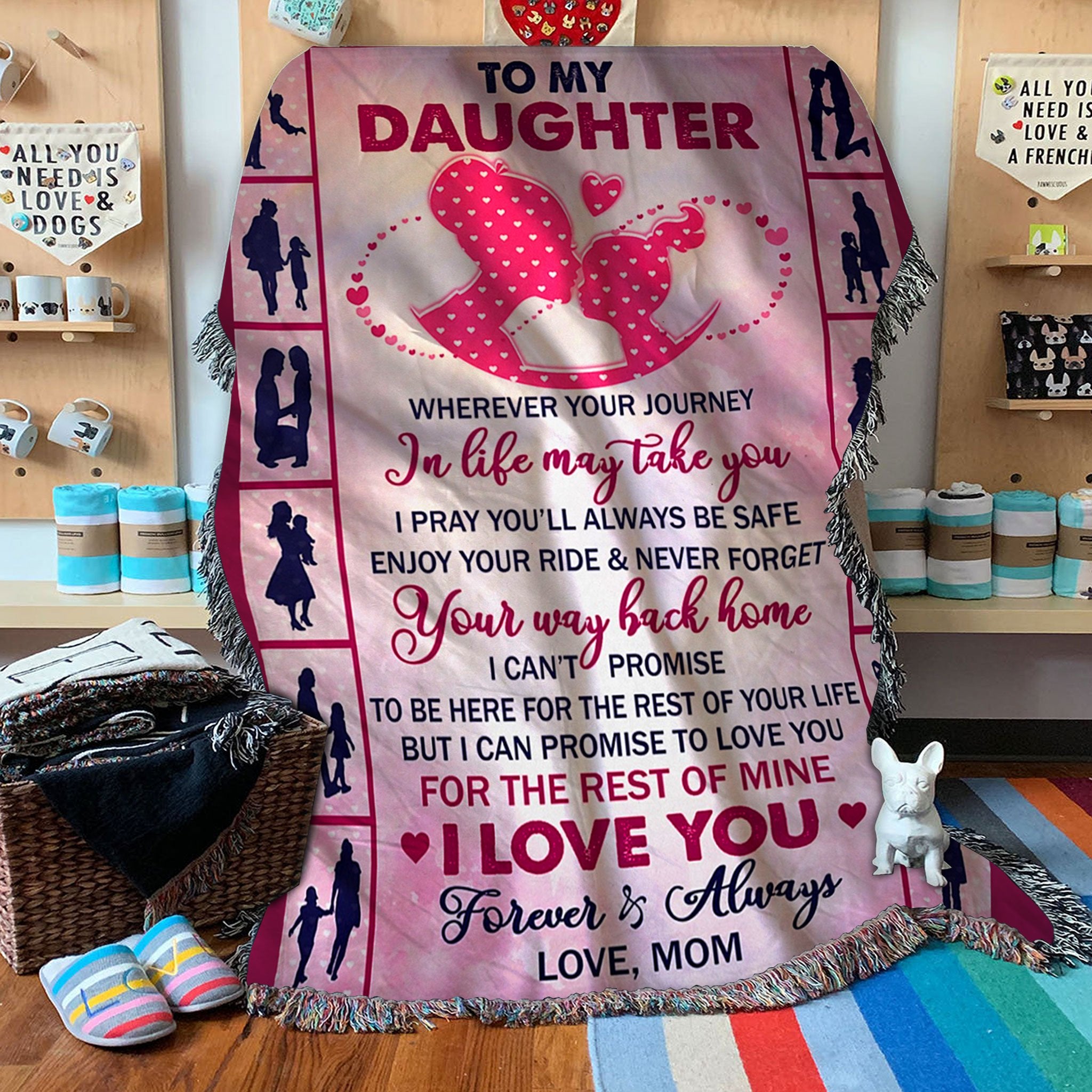Custom Woven Blanket To My Daughter Woven Throw Blanket - Gift for Daughter - 50x60-A Loves Gift