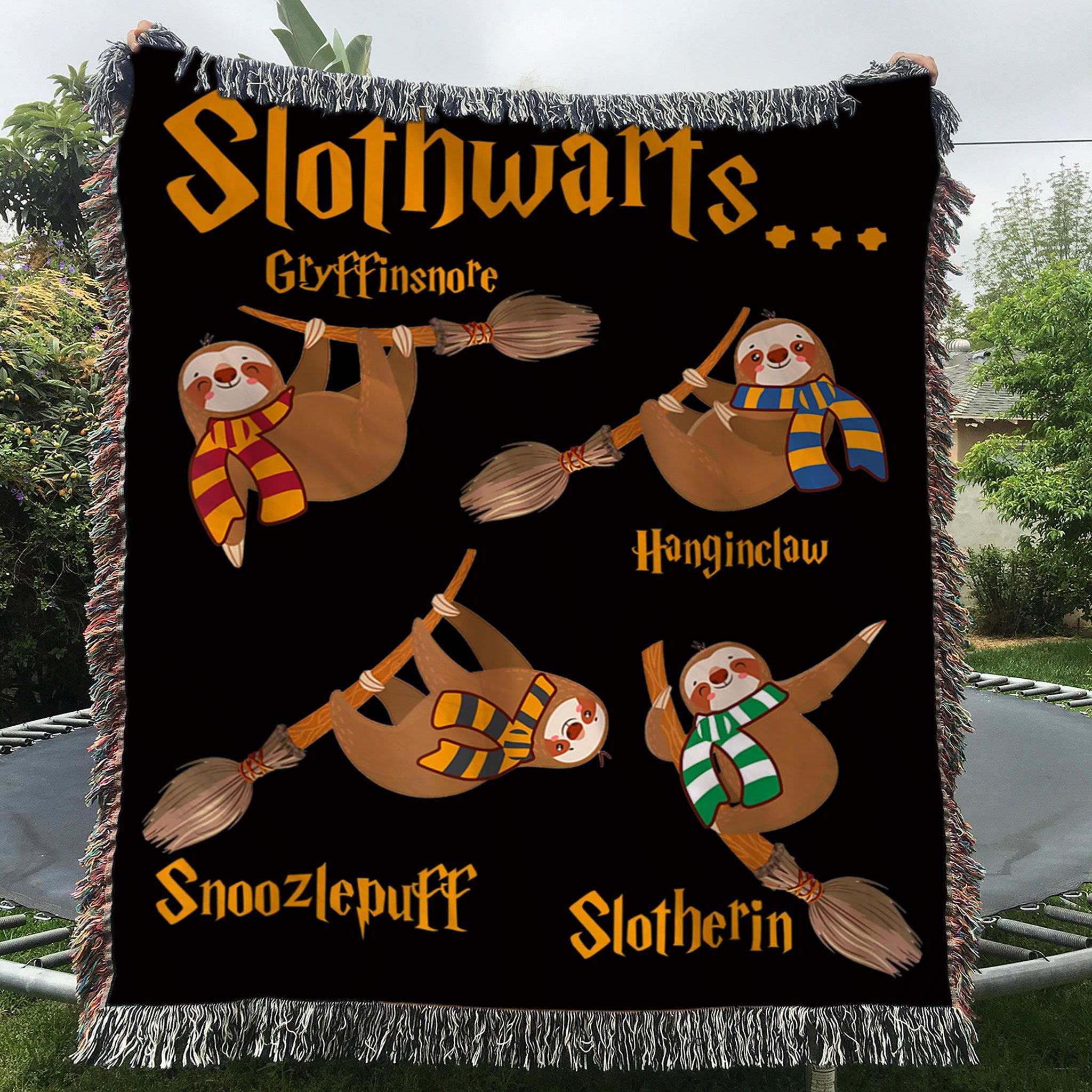 Custom Woven Blanket Slothwarts Sloth Woven Throw Blanket - 50x60-A Loves Gift