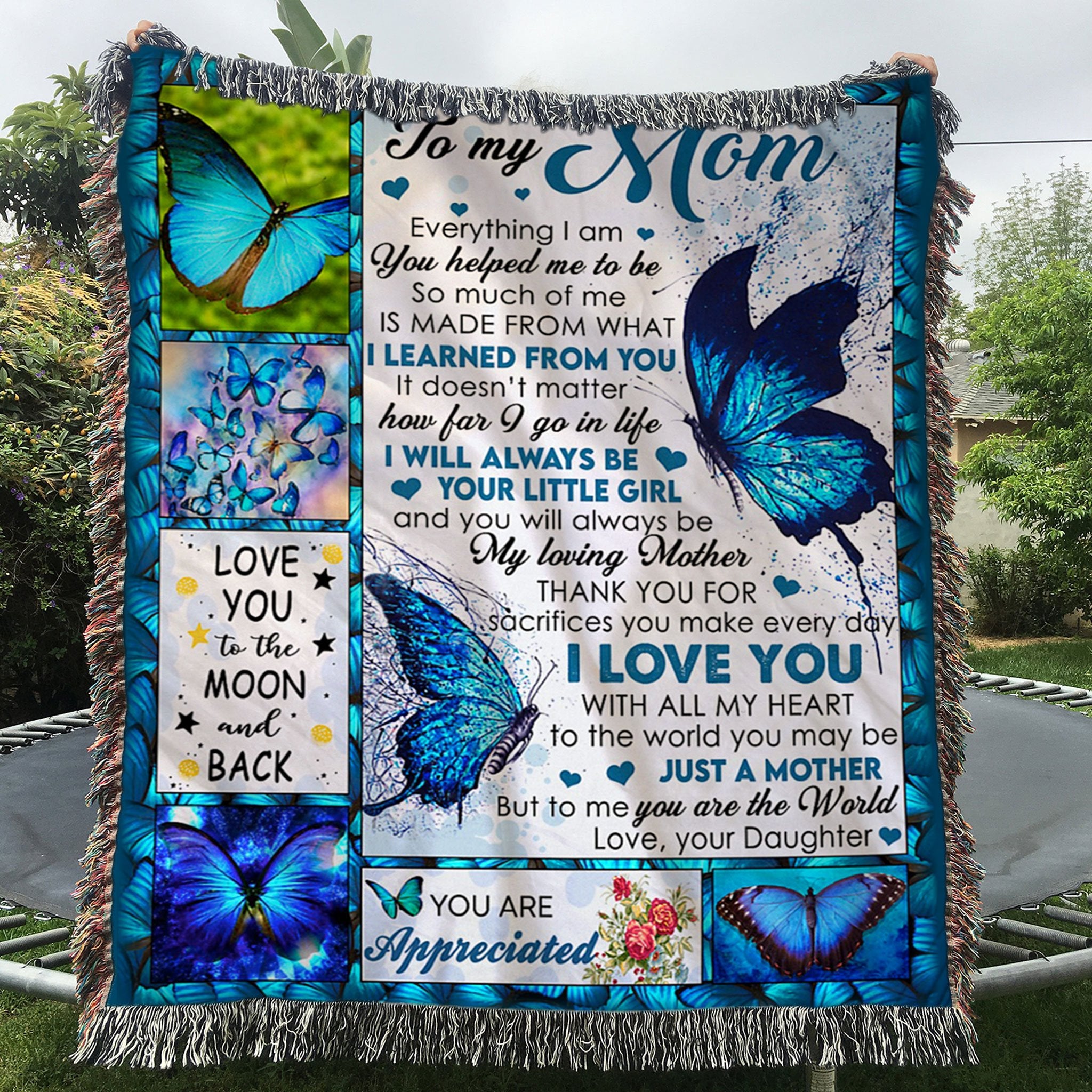 Custom Woven Blanket To My Mom Woven Throw Blanket - Gift for Mom - 50x60-A Loves Gift