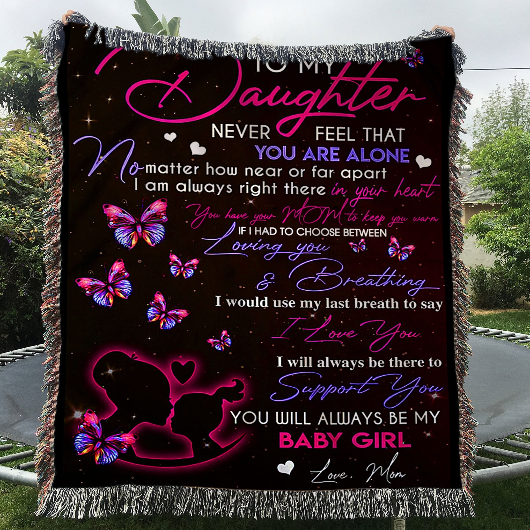 Custom Woven Blanket To My Daughter Woven Throw Blanket - Gift for Daughter - 60x80-A Loves Gift