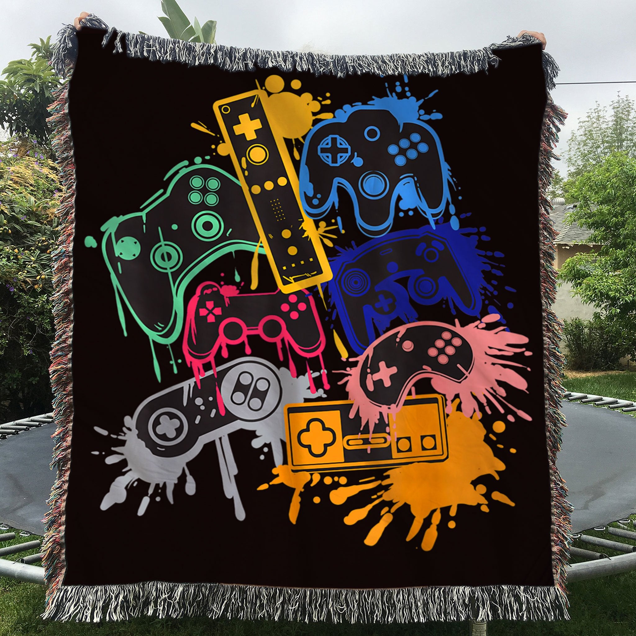 Custom Woven Blanket Control All the Things Video Game Controller Woven Throw Blanket - 60x80-A Loves Gift