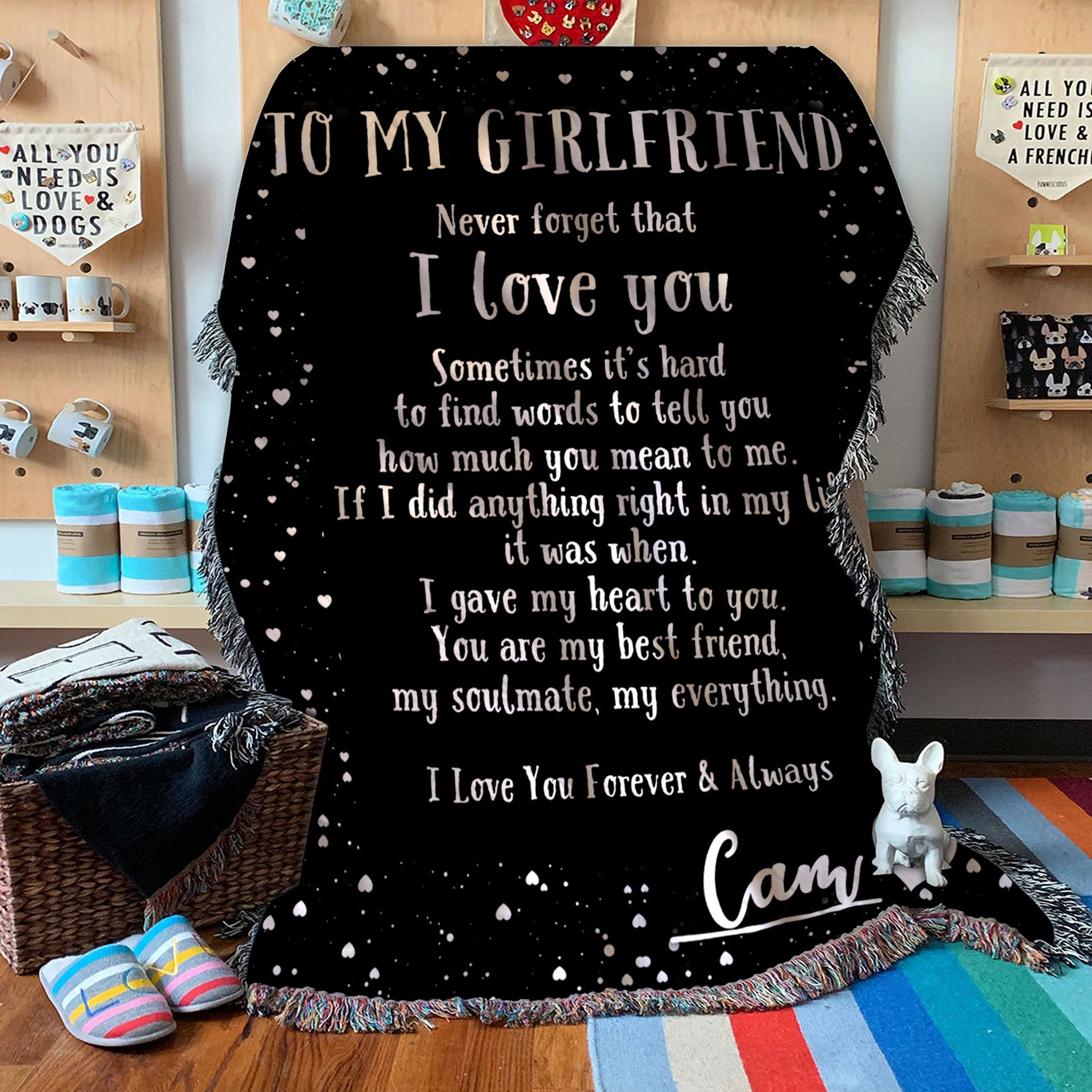 Custom Woven Blanket To My Girlfriend Personalized Woven Throw Blanket - 50x60-A Loves Gift