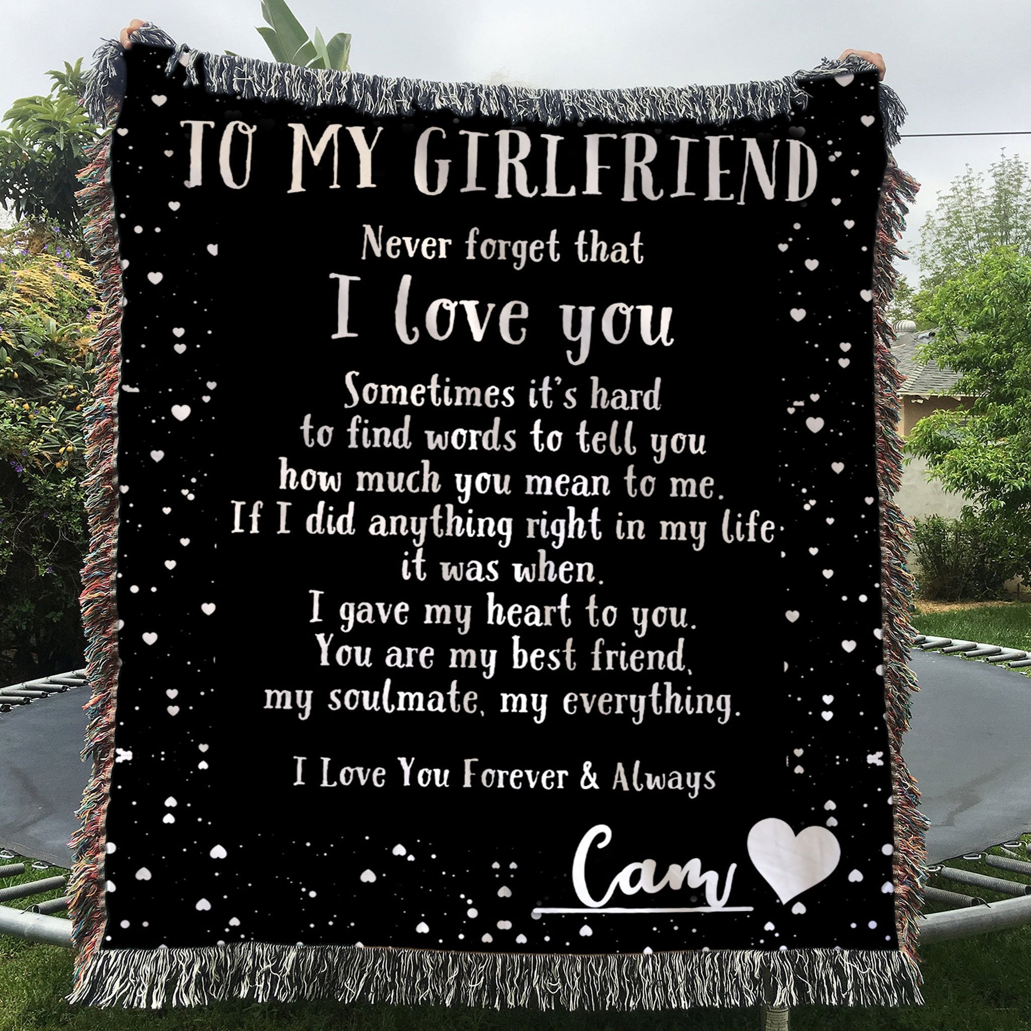 Custom Woven Blanket To My Girlfriend Personalized Woven Throw Blanket - 50x60-A Loves Gift