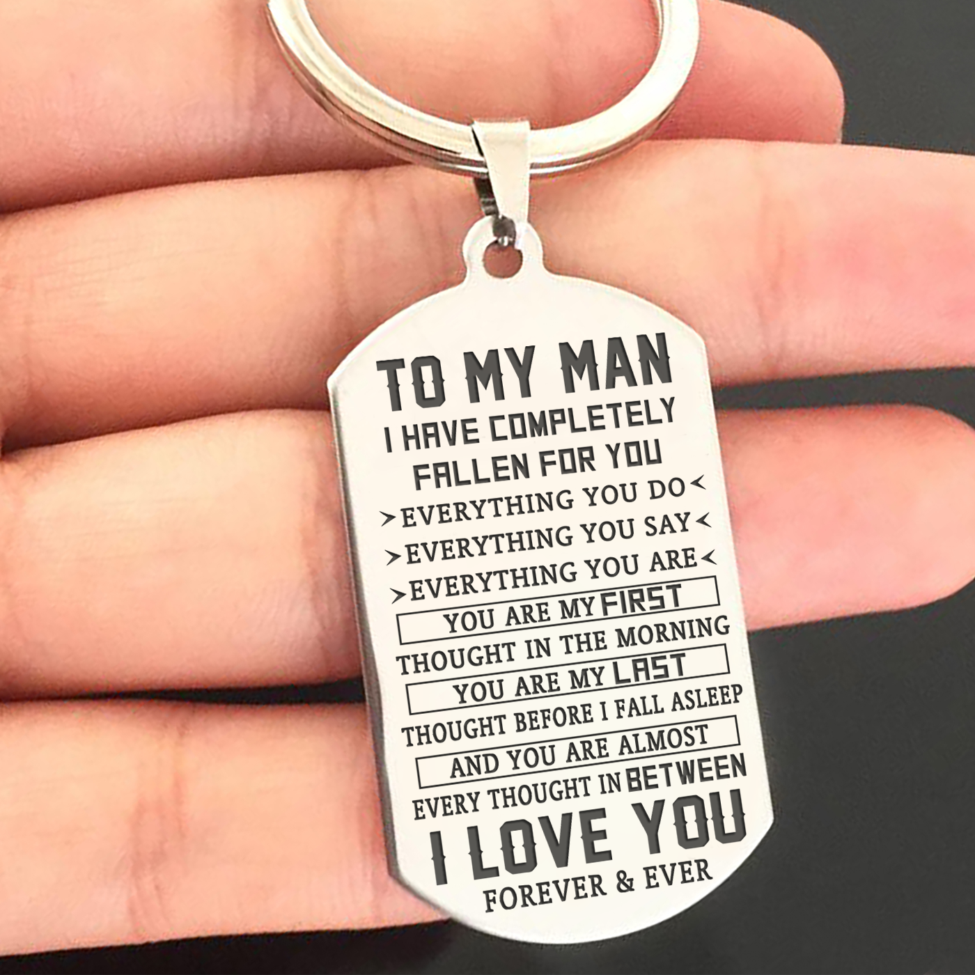 MY MAN - EVERYTHING - KEY CHAIN 1-A Loves Gift