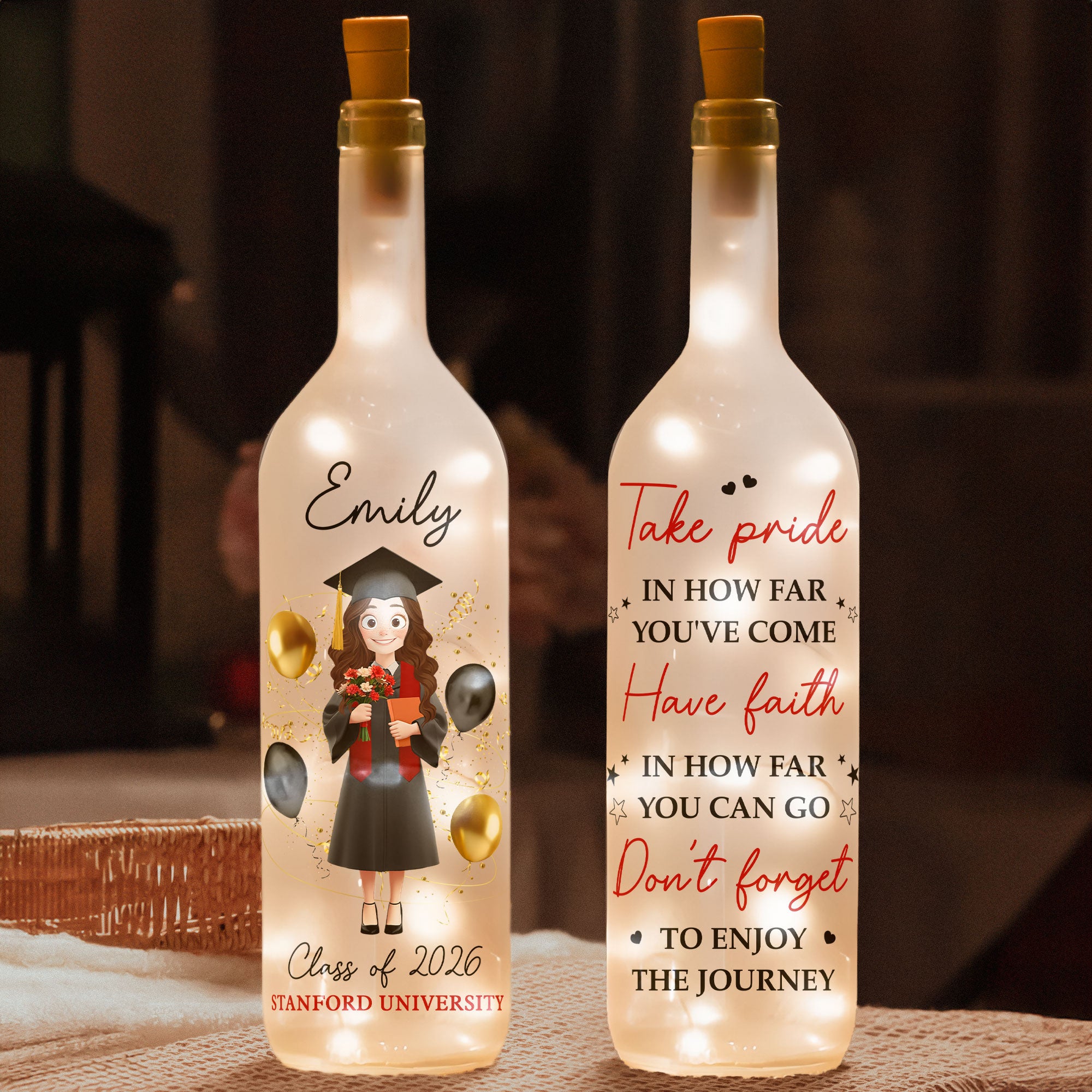 Take Pride In How Far You Come - Personalized Bottle Lamp