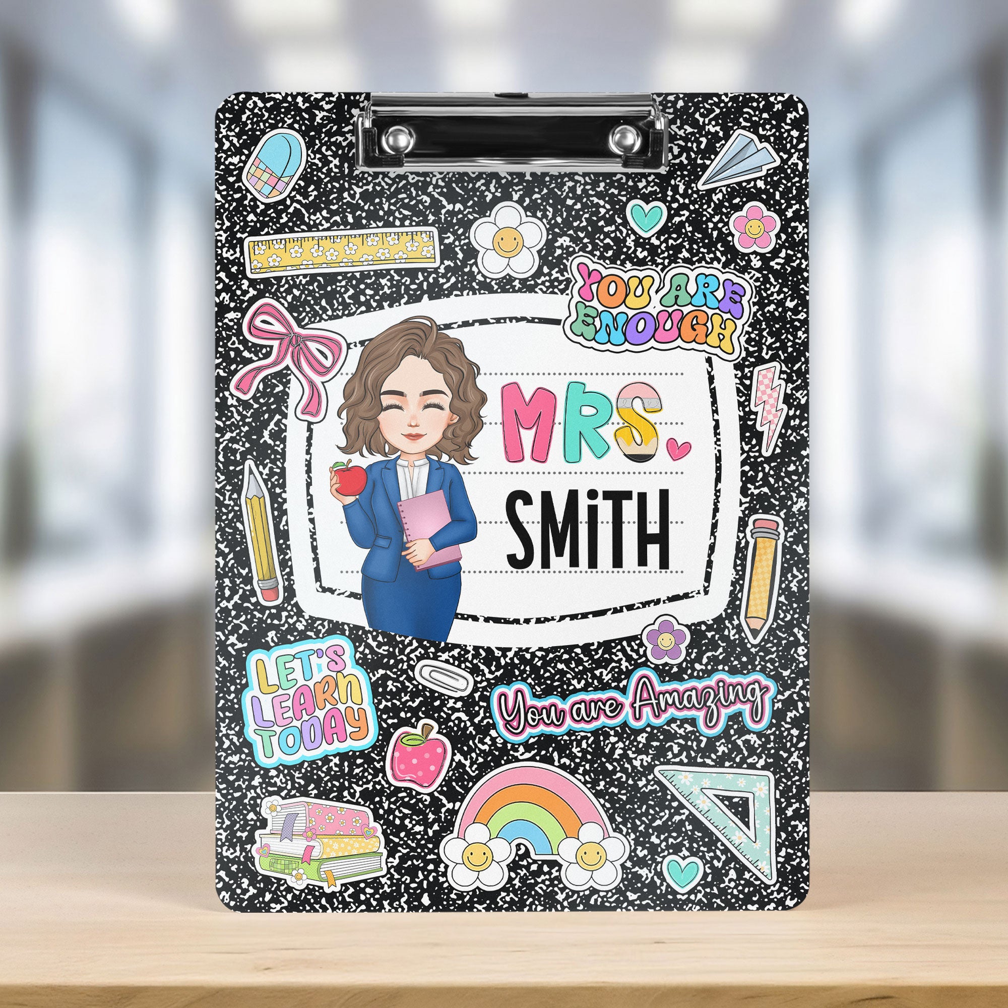 Teacher Back To School Gift Composition Book Design - Personalized Acrylic Clipboard