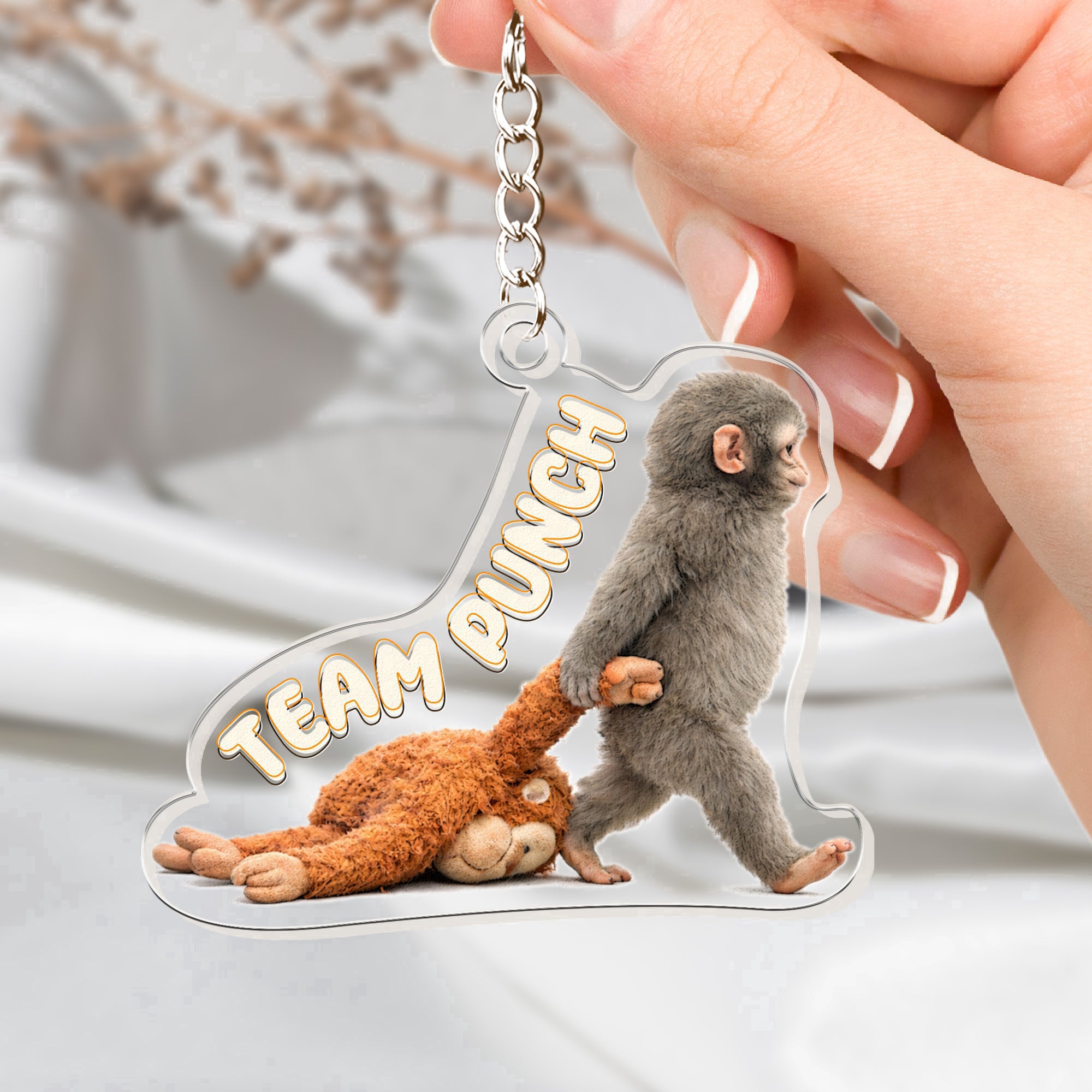 Team Punch - Punch The Abandoned Baby Monkey - Animal Supports, Peace Lovers - Keychain