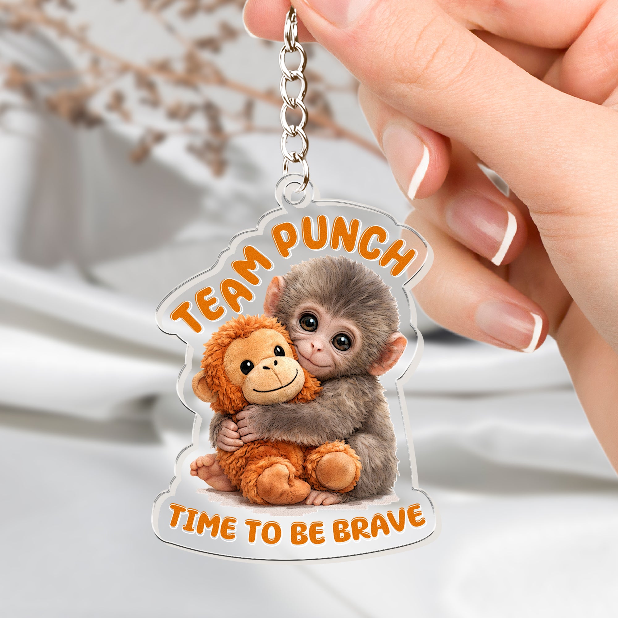Team Punch, Punch The Abandoned Baby Monkey - Time To Be Brave - Keychain