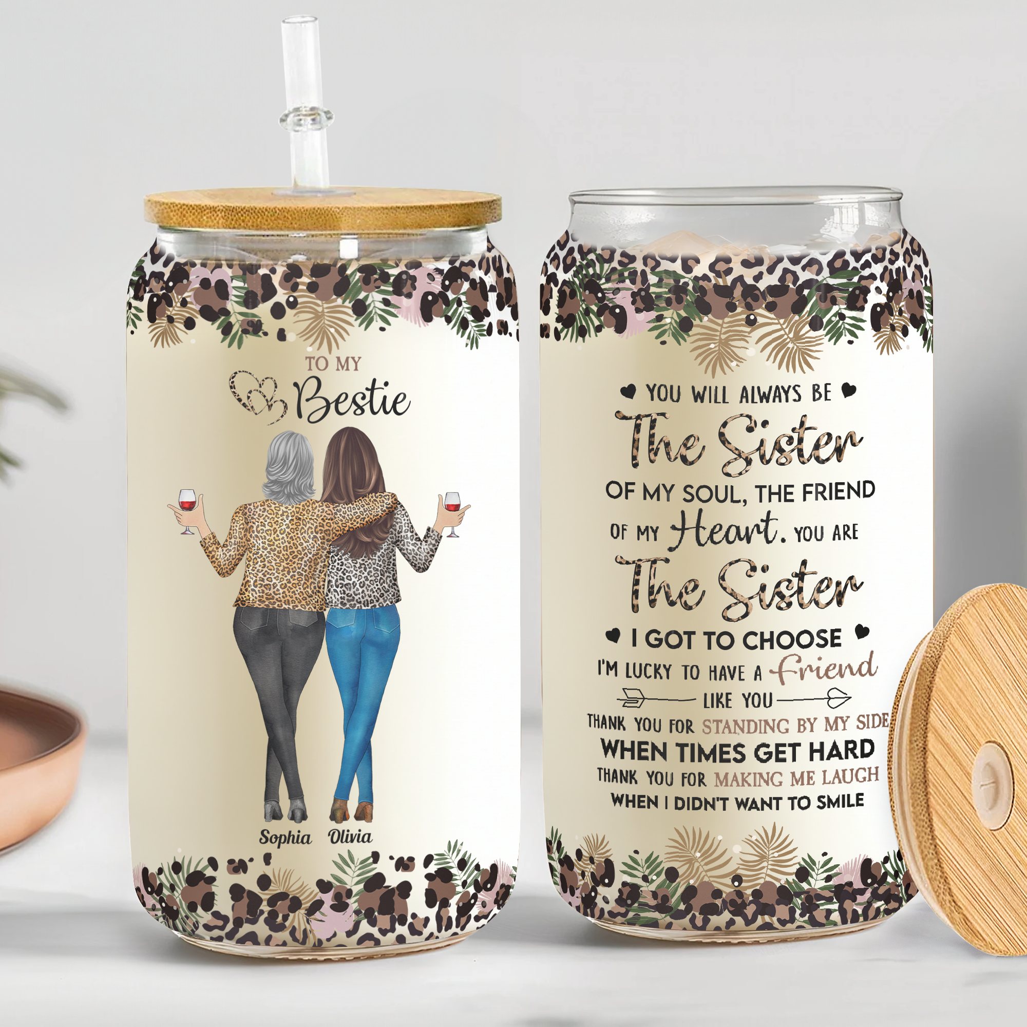 Thank You For Standing By Me Friendship - Personalized Clear Glass Cup