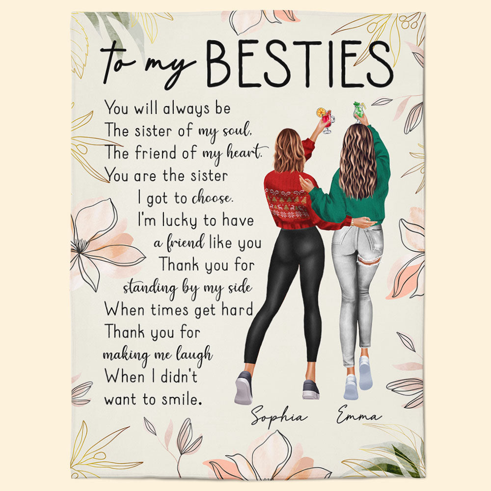 Thank You For Standing By My Side Besties Friends - Personalized Friend Blanket