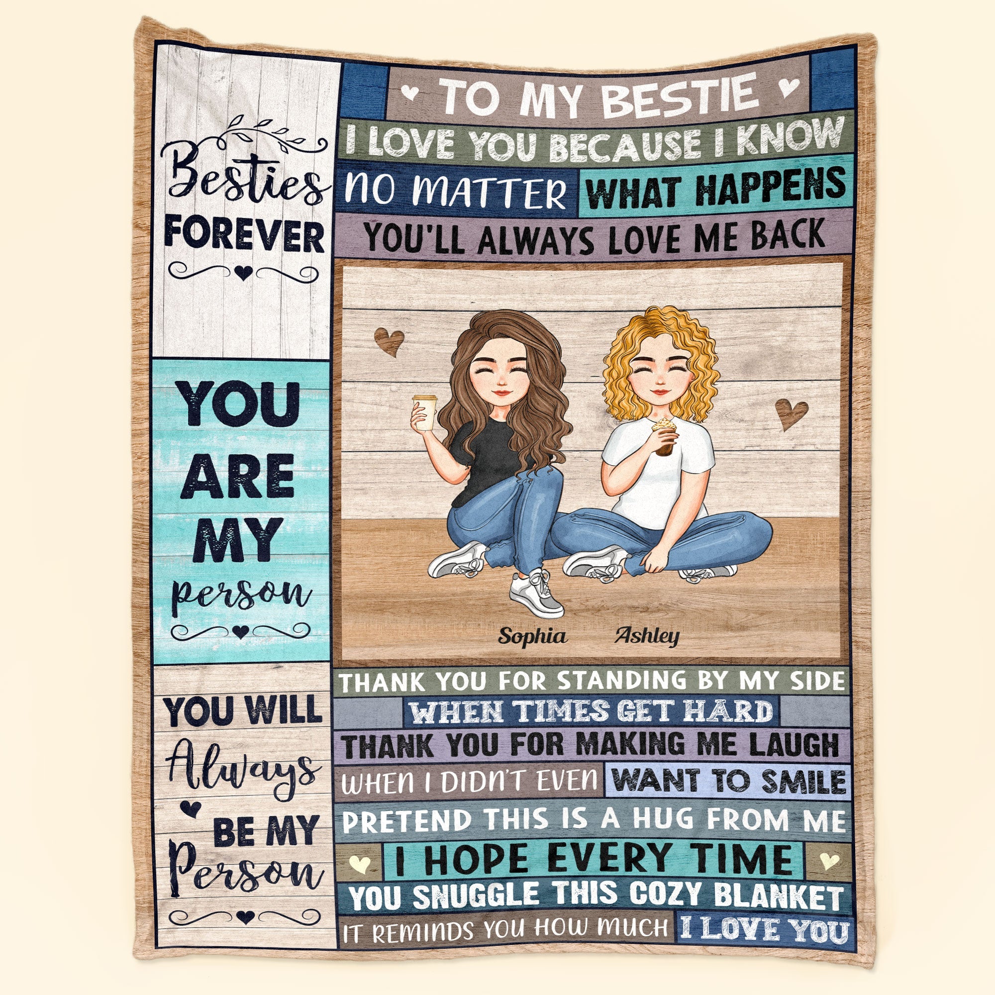 Thank You For Standing By My Side - Personalized Friend Blanket