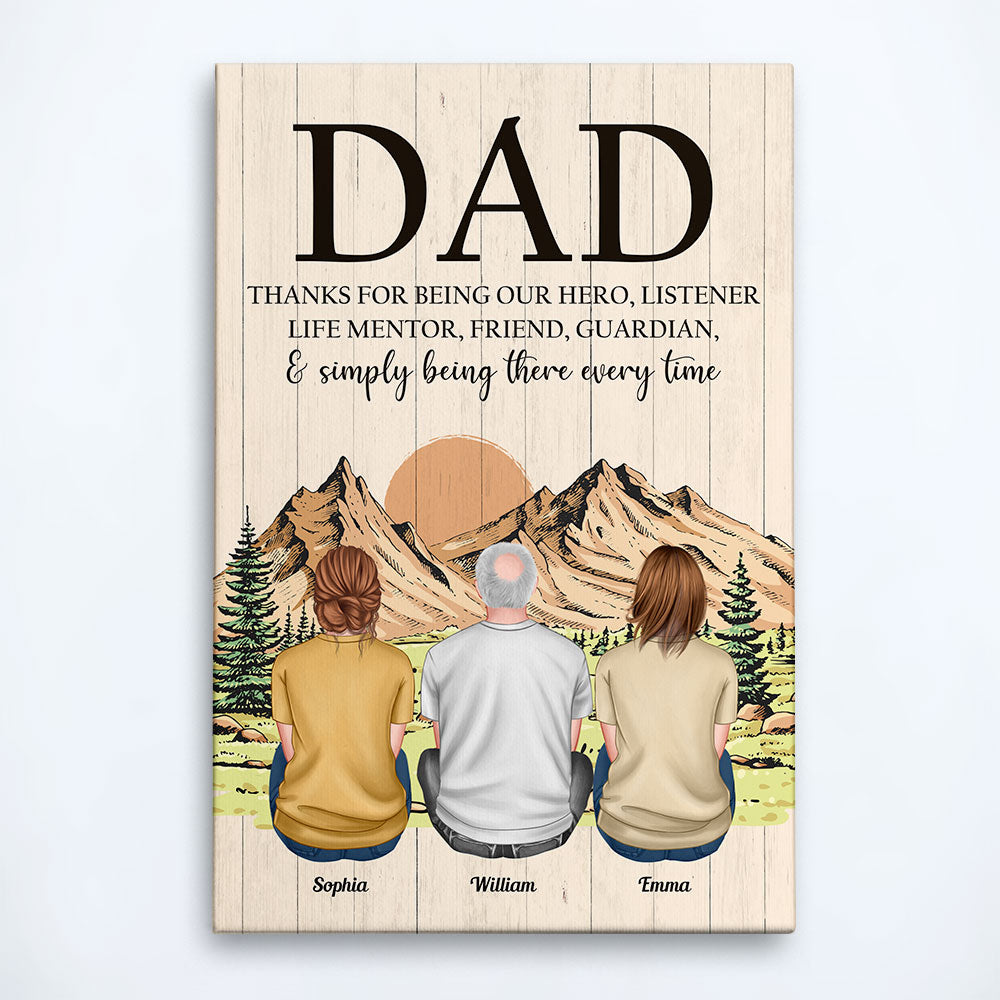Thanks For Being Our Hero, Listener, Life Mentor - Personalized Wrapped Canvas