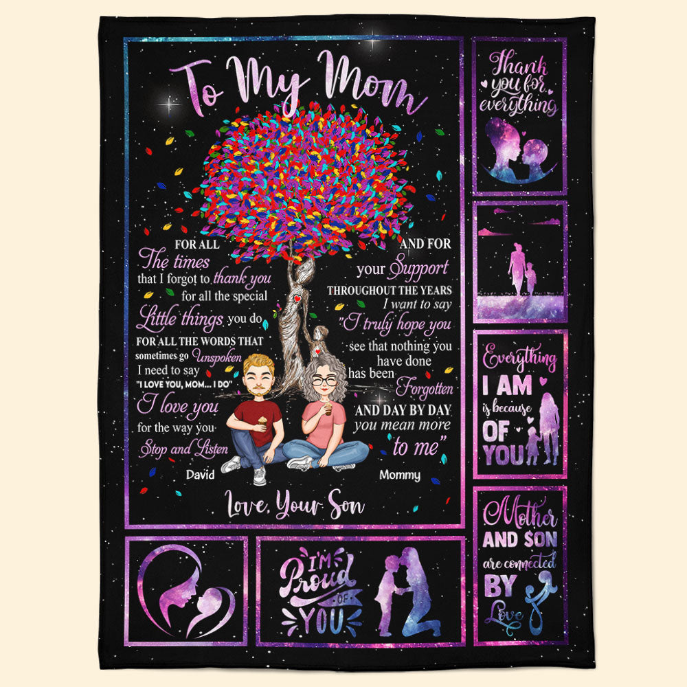 Thanks For Everything, Mom - Personalized Blanket - Mother's Day, Birthday Gift For Mom, Mother - From Son