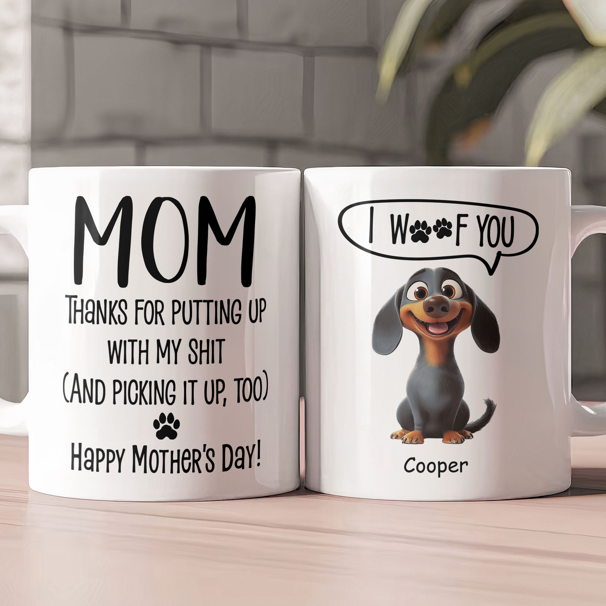 Thanks Mom For Putting Up With My Sh*t New Version - Personalized Mug
