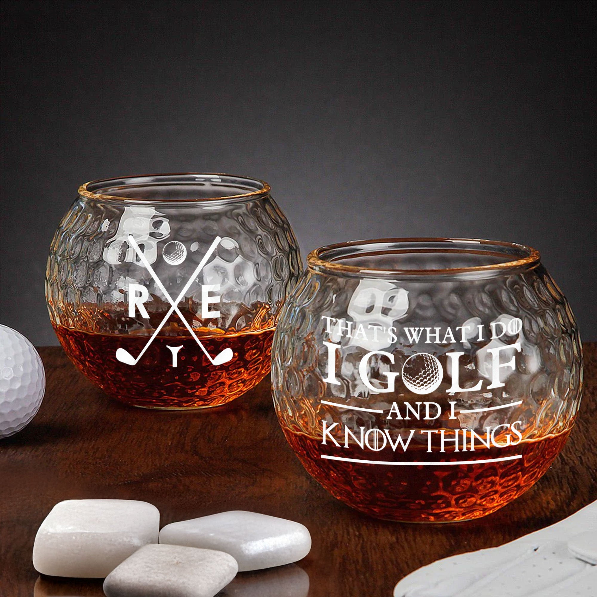 That's What I Do, I Golf And I Know Things - Personalized Golf Whiskey Glass
