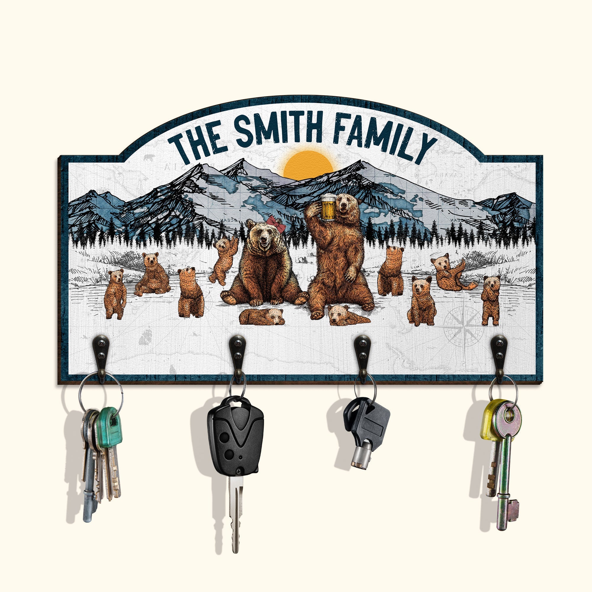 The Bear Family - Personalized Key Holder