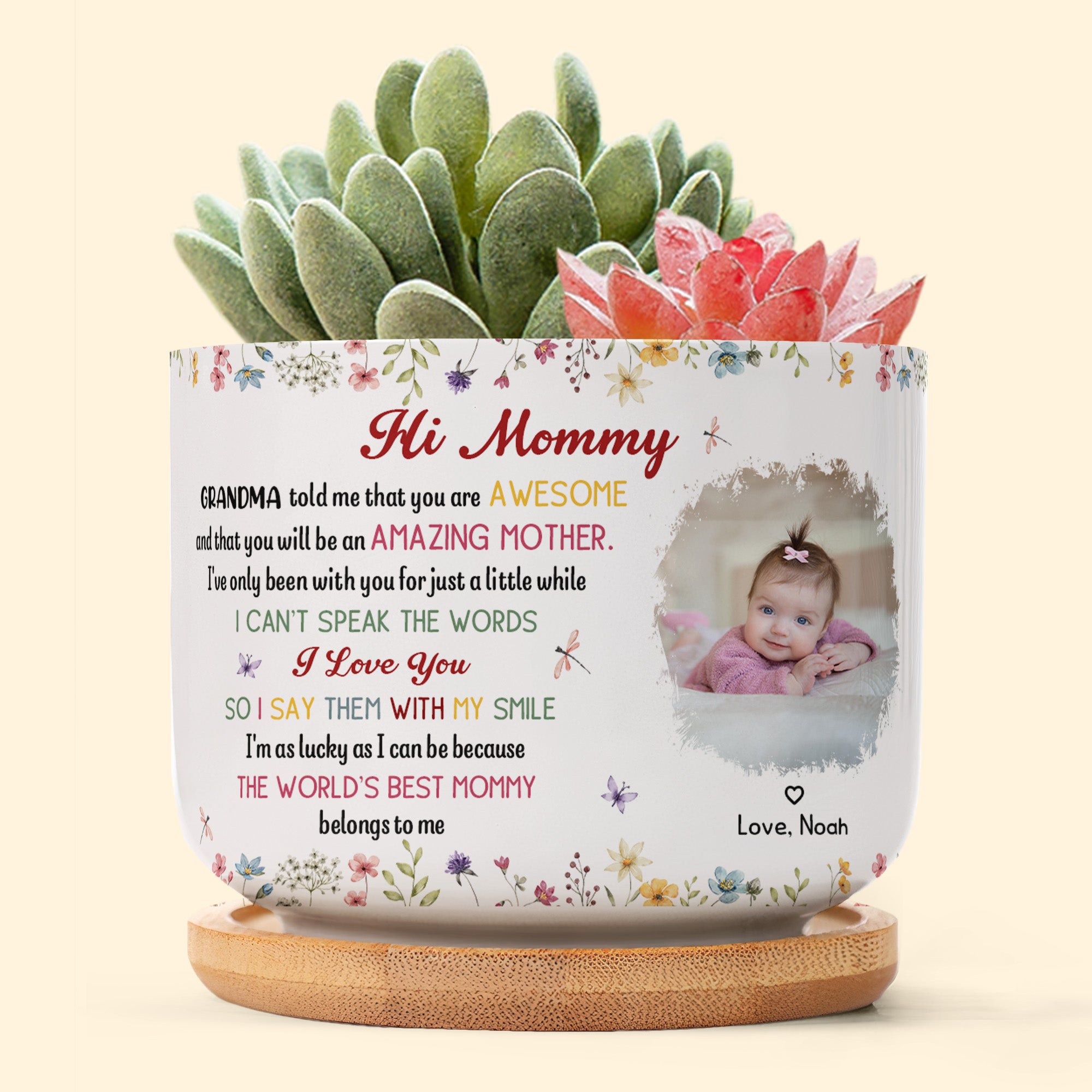 The Best Mommy Belongs To Me First Mom New Mom Gift - Personalized Ceramic Plant Pot