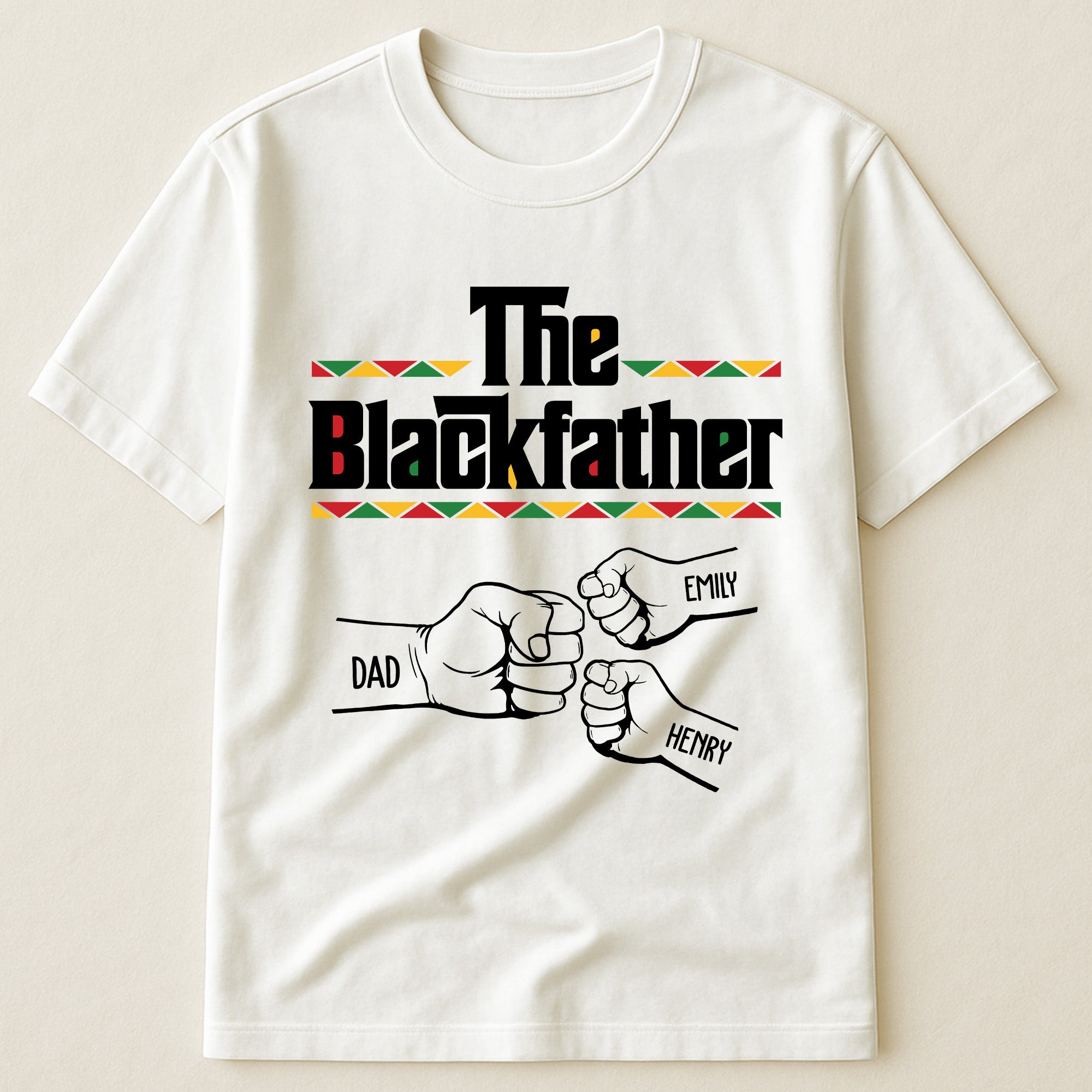 The Black Father Fist Bump Father's Day Gift For Dad, Husband - Personalized Shirt