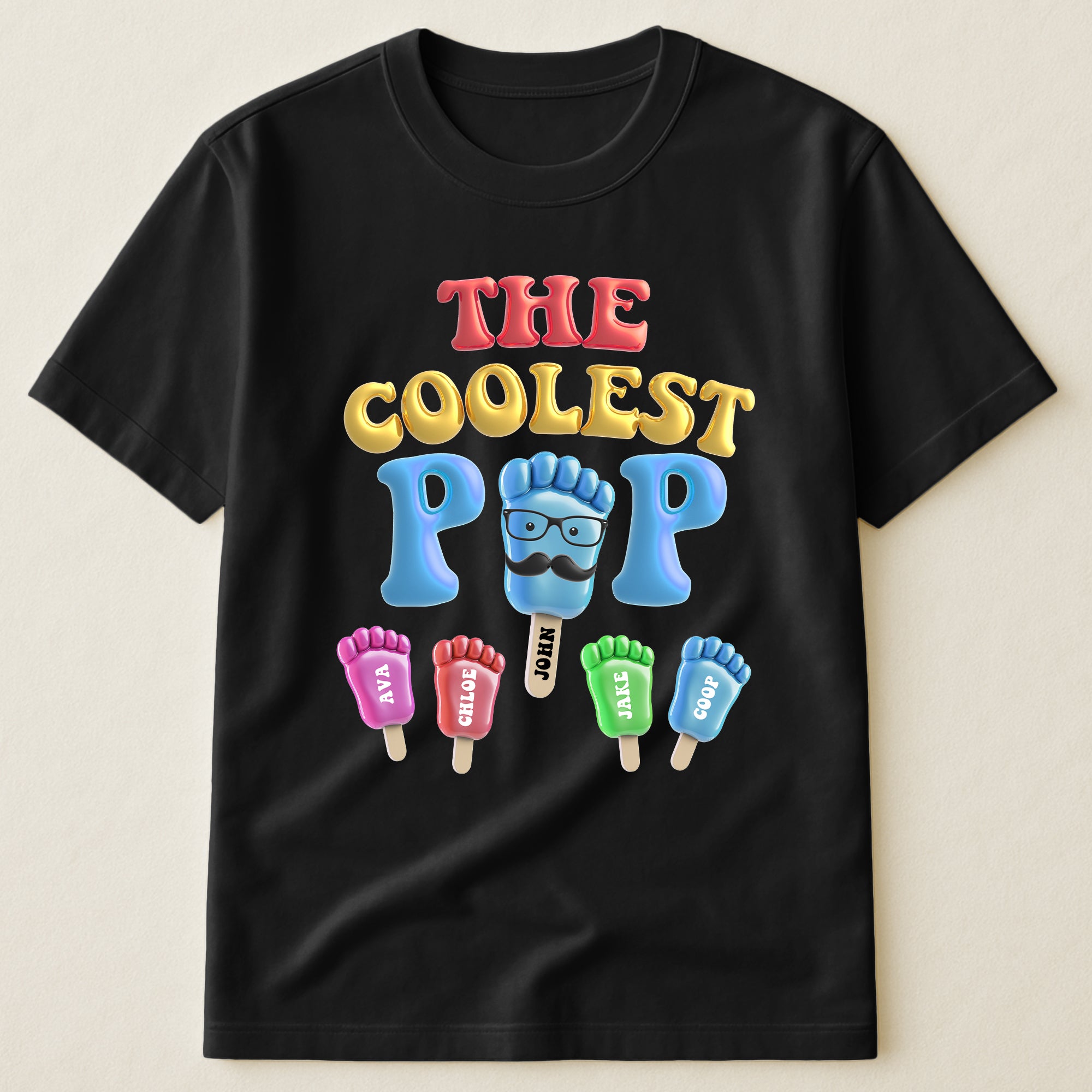 The Coolest Pop Footprint Custom Name - Personalized Shirt