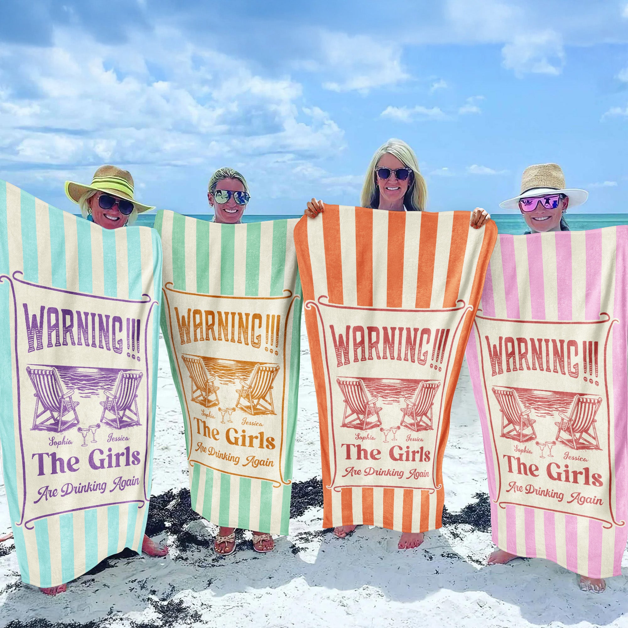 The Girls Are Drinking Again - Personalized Quick-Dry Beach Towel