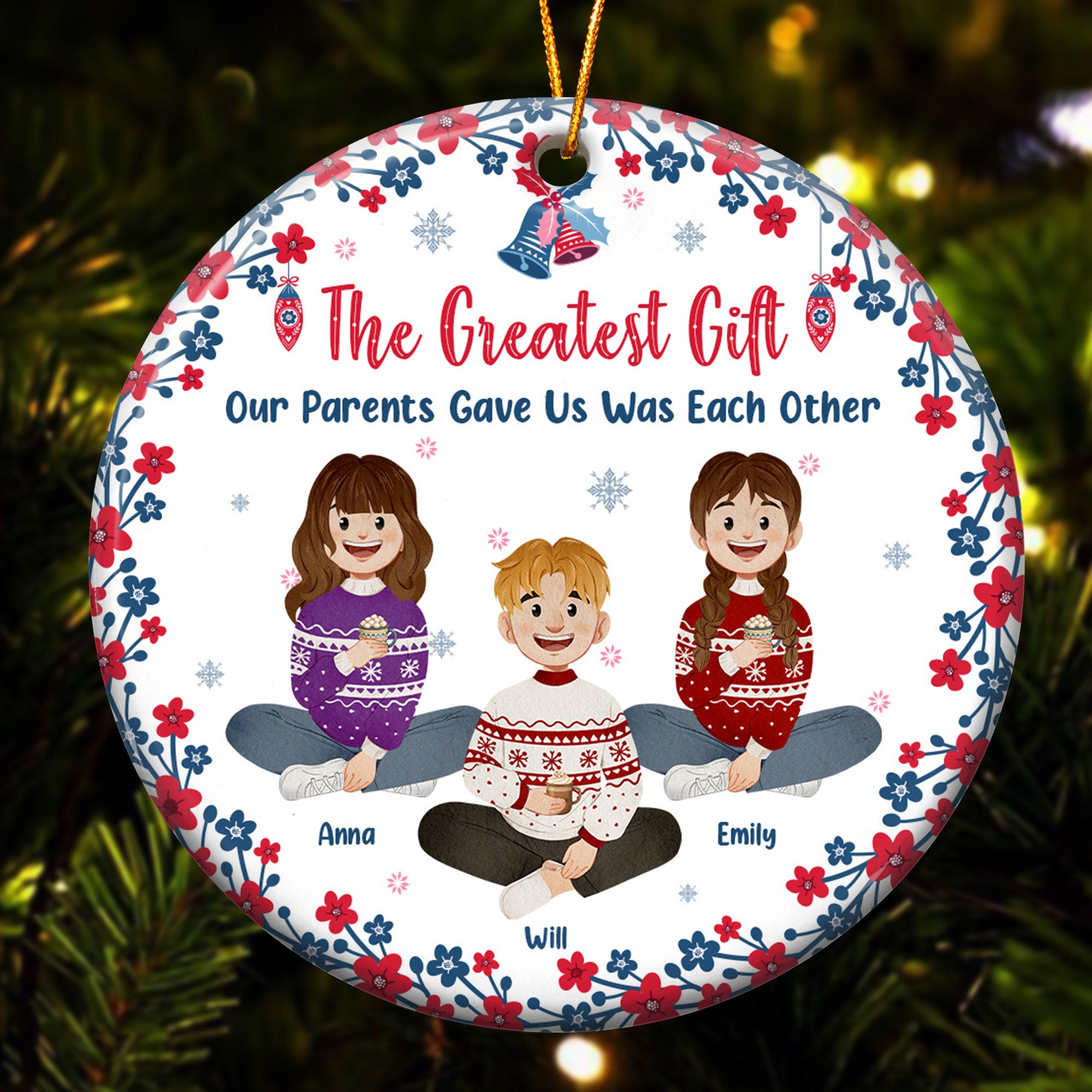 The Greatest Gift Our Parents Gave Us, Folk Art - Personalized Ceramic Ornament