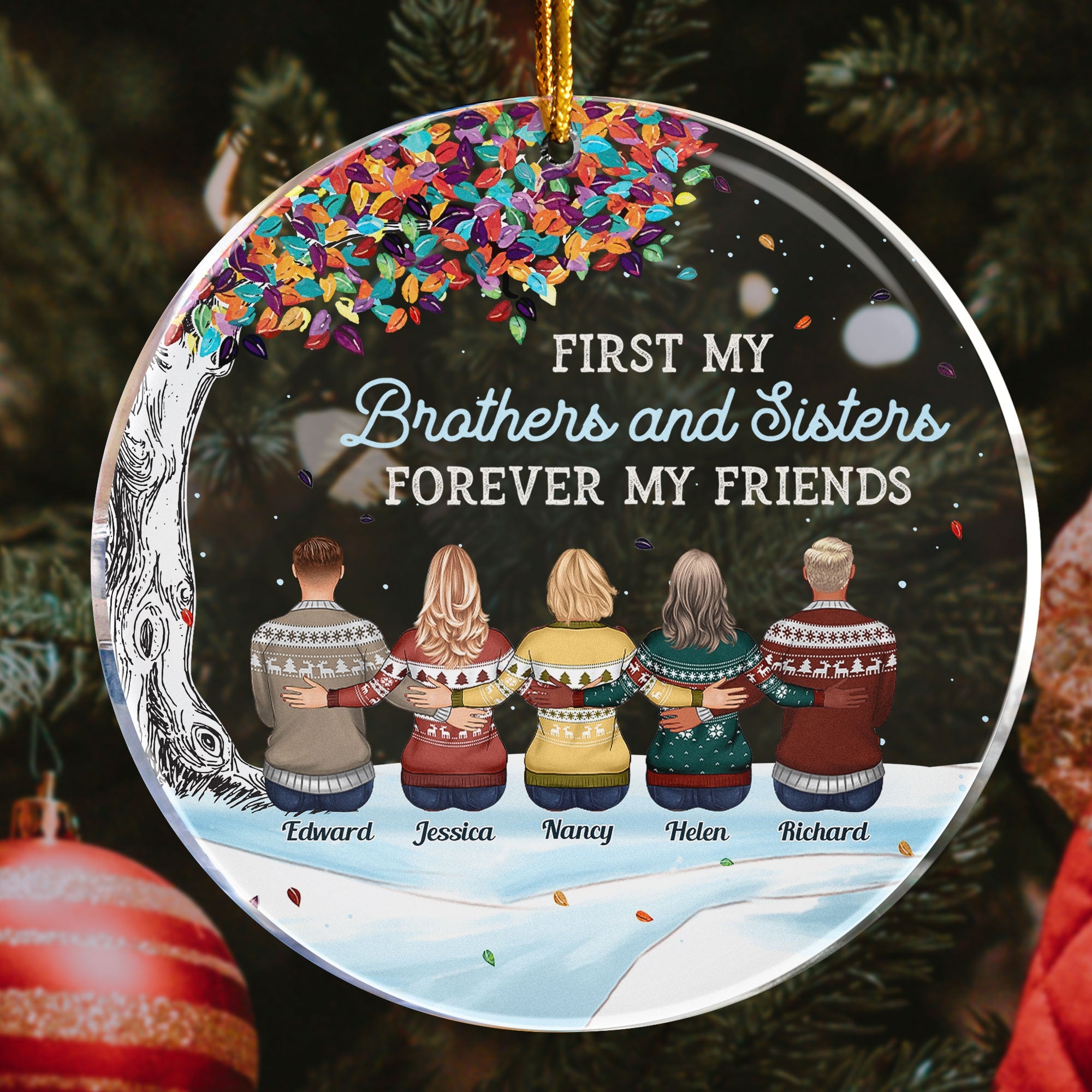 The Greatest Gift Our Parents Gave Us Was Each Other - Personalized Circle Acrylic Ornament - Christmas Gift For Family Members, Brothers, Sisters
