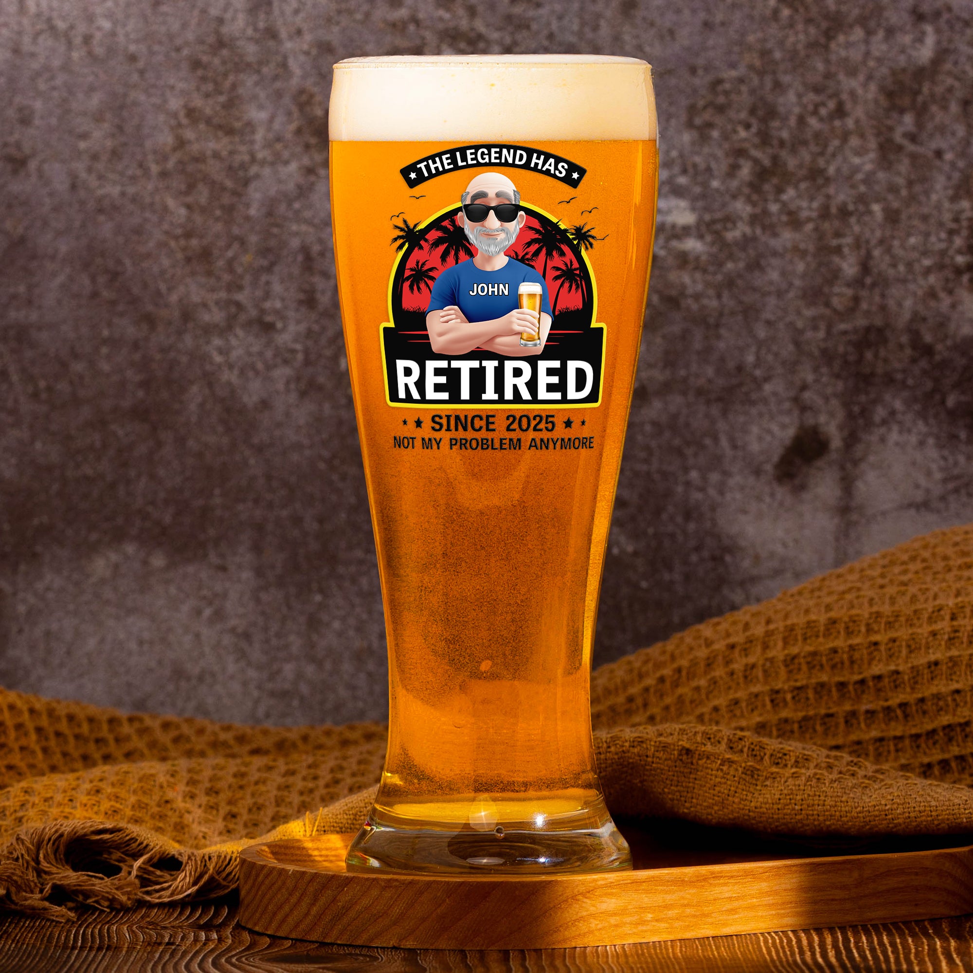 The Legend Has Retired - Personalized Pilsner Glass