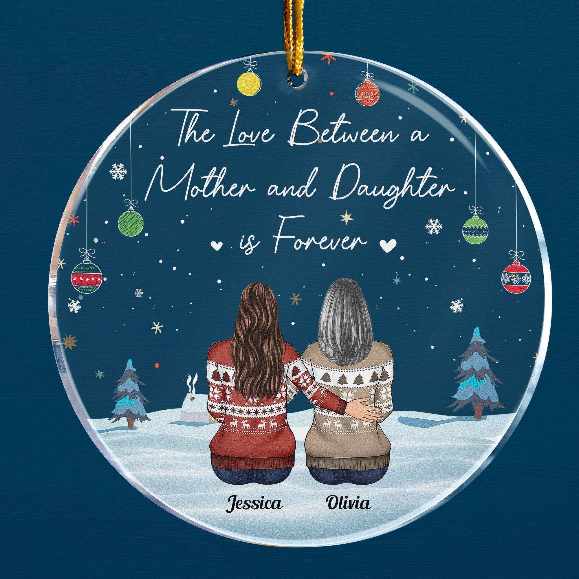 The Love Between A Mother And Daughter Is Forever - Personalized Mom Ornament