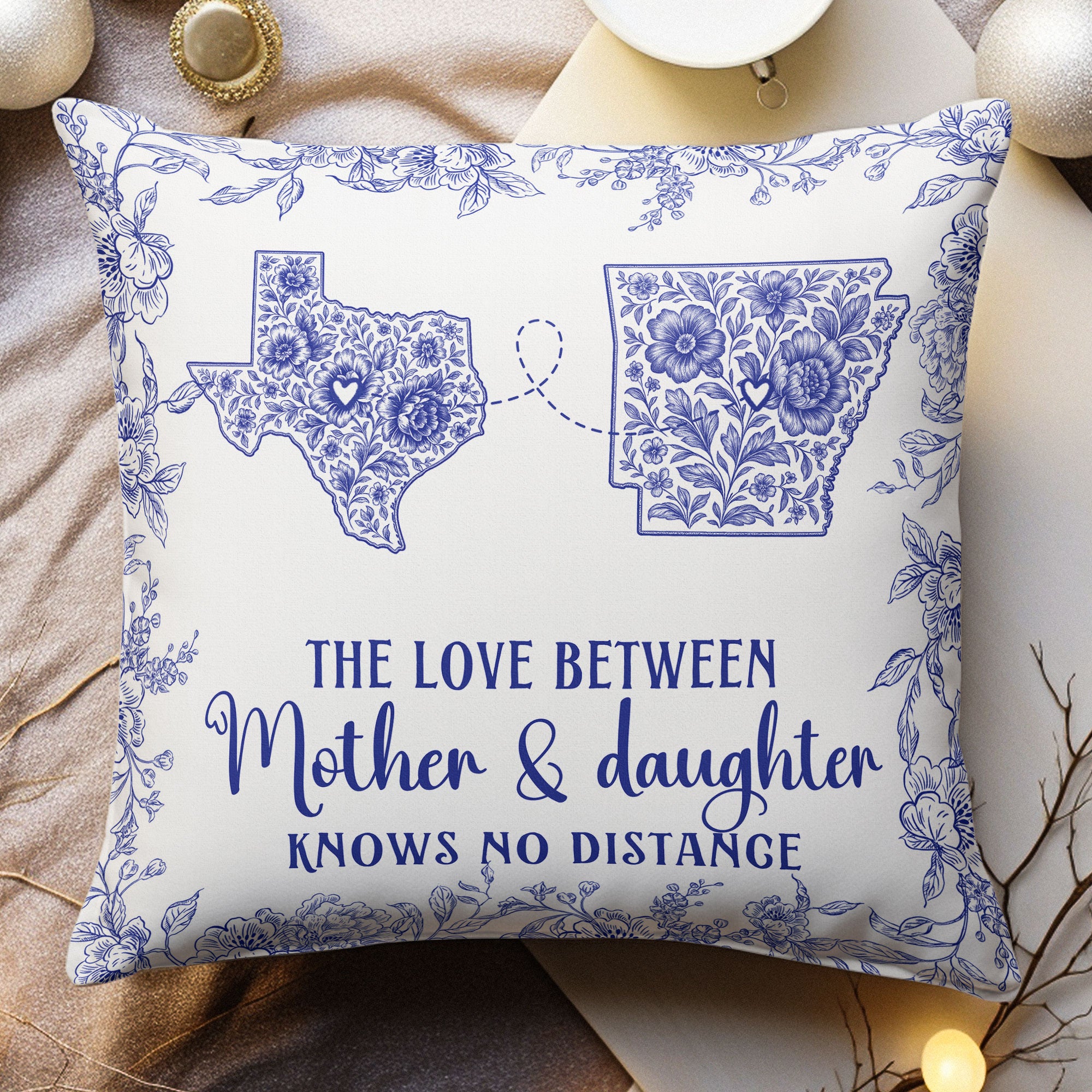 The Love Between Mother & Daughter - Personalized Pillow (Insert Included)