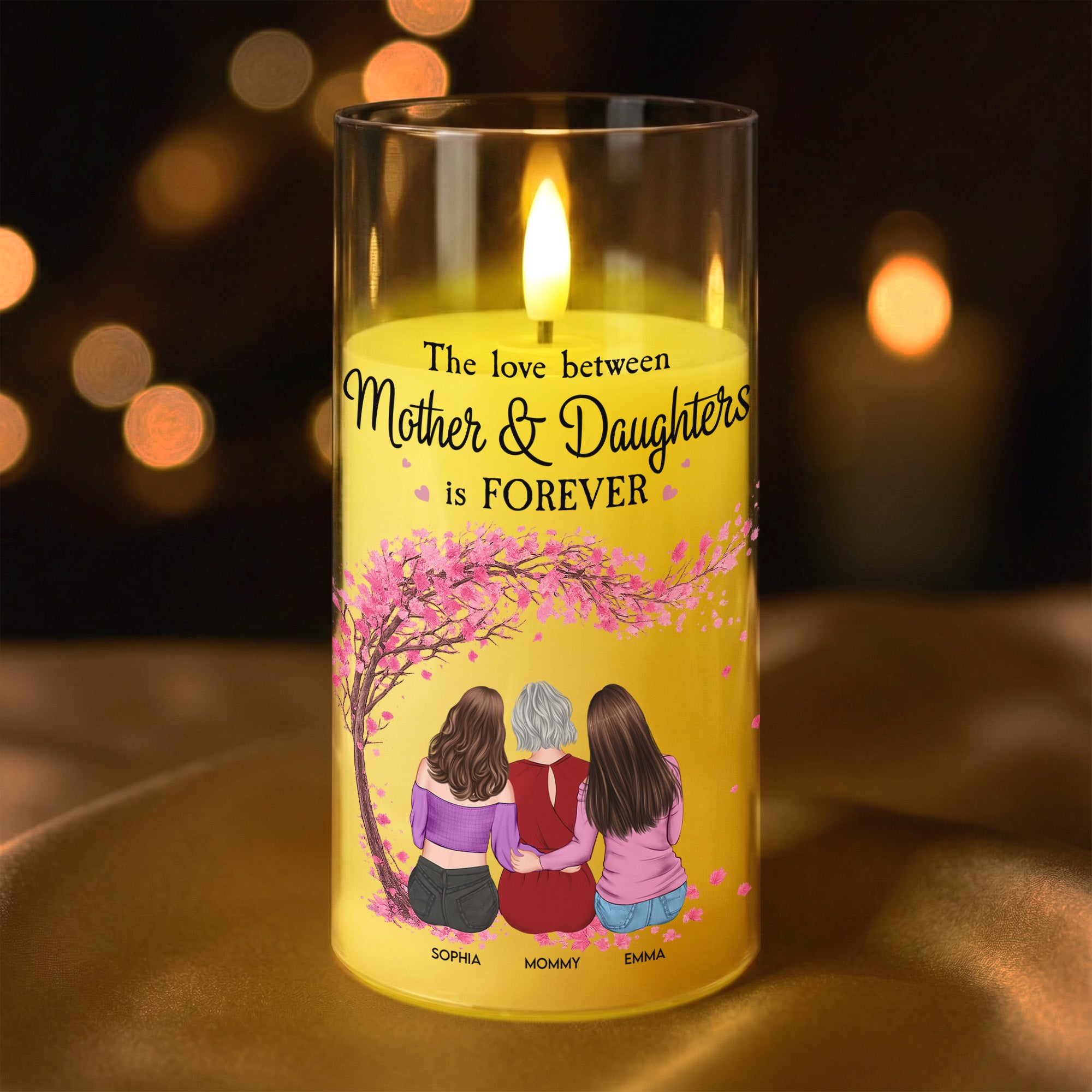 The Love Between Mother & Daughters Is Forever - Personalized LED Candle Light